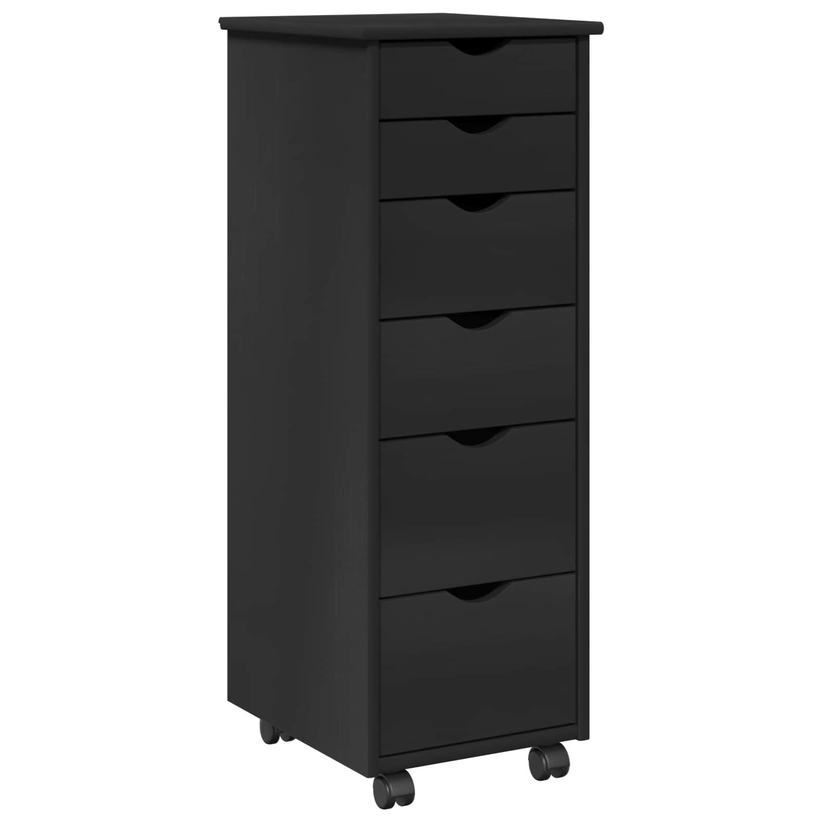 Mobilni ormar Crna 34 x 39 x 93,5 cm Čvrsto borovo drvo