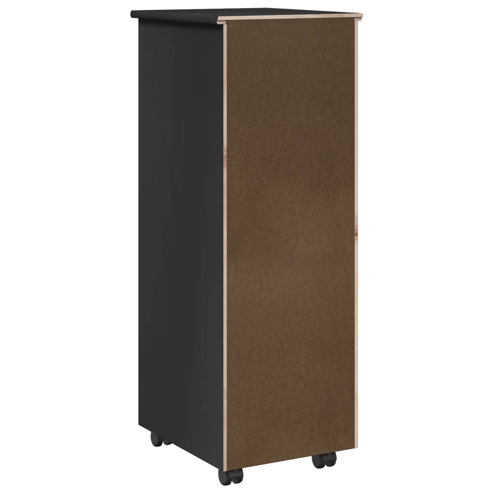 Mobilni ormar Crna 34 x 39 x 93,5 cm Čvrsto borovo drvo