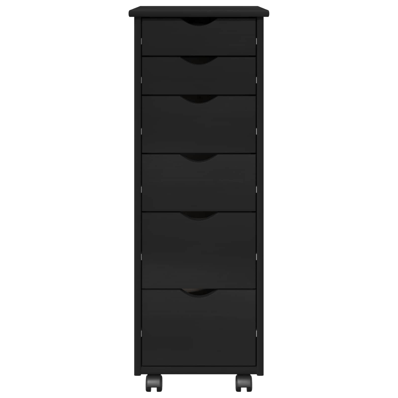 Mobilni ormar Crna 34 x 39 x 93,5 cm Čvrsto borovo drvo