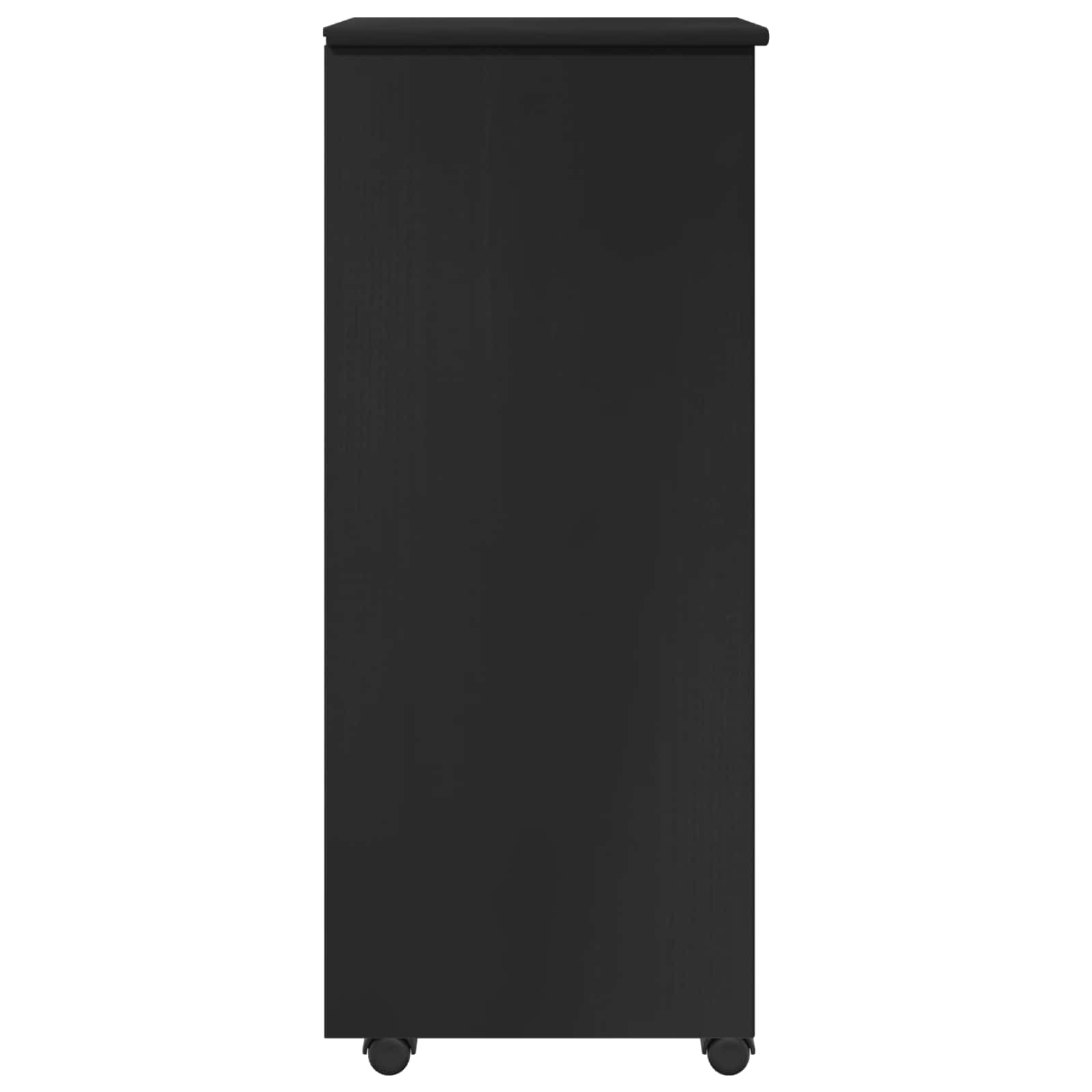 Mobilni ormar Crna 34 x 39 x 93,5 cm Čvrsto borovo drvo