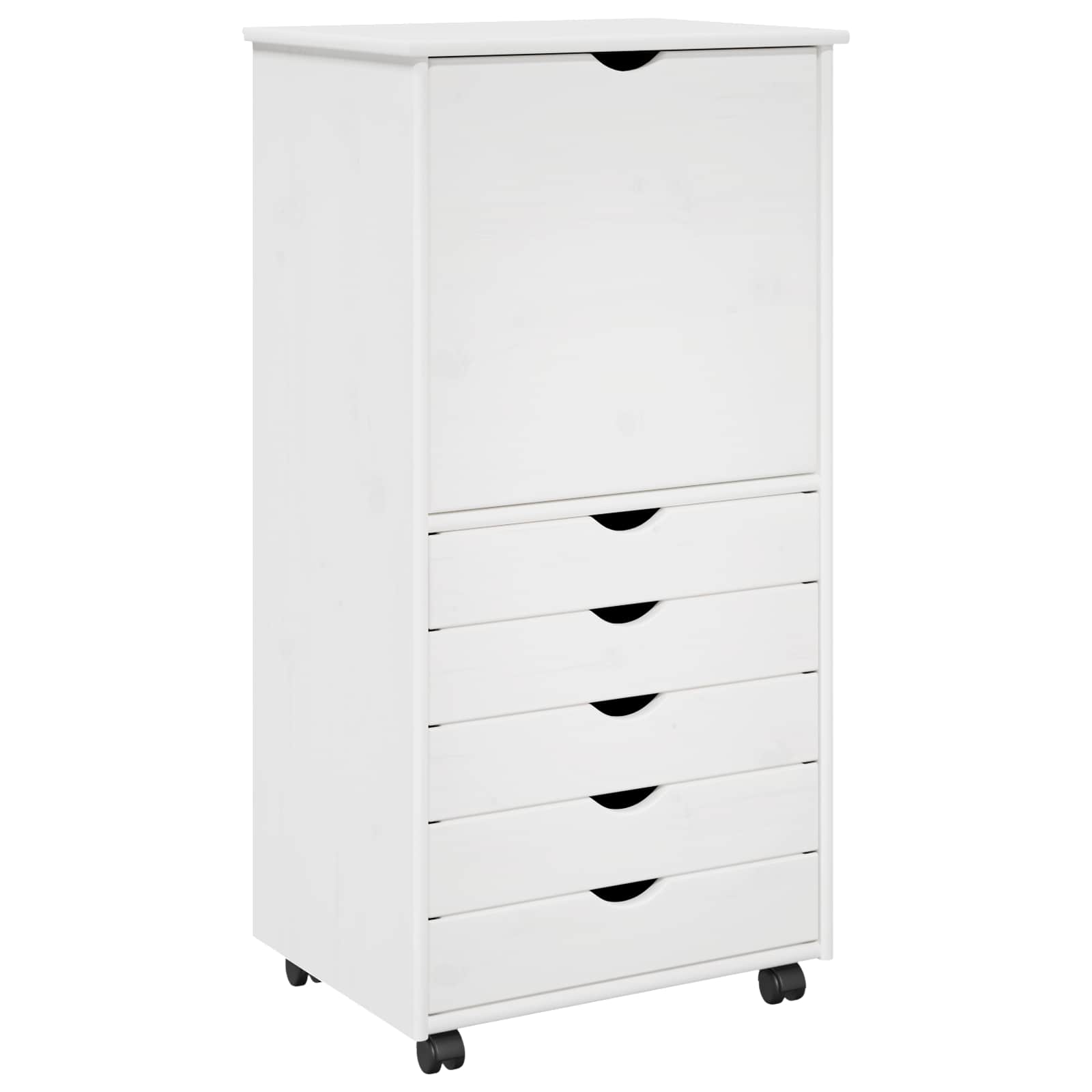 Mobilni ormar Bijelo 53 x 39 x 103 cm Čvrsto borovo drvo