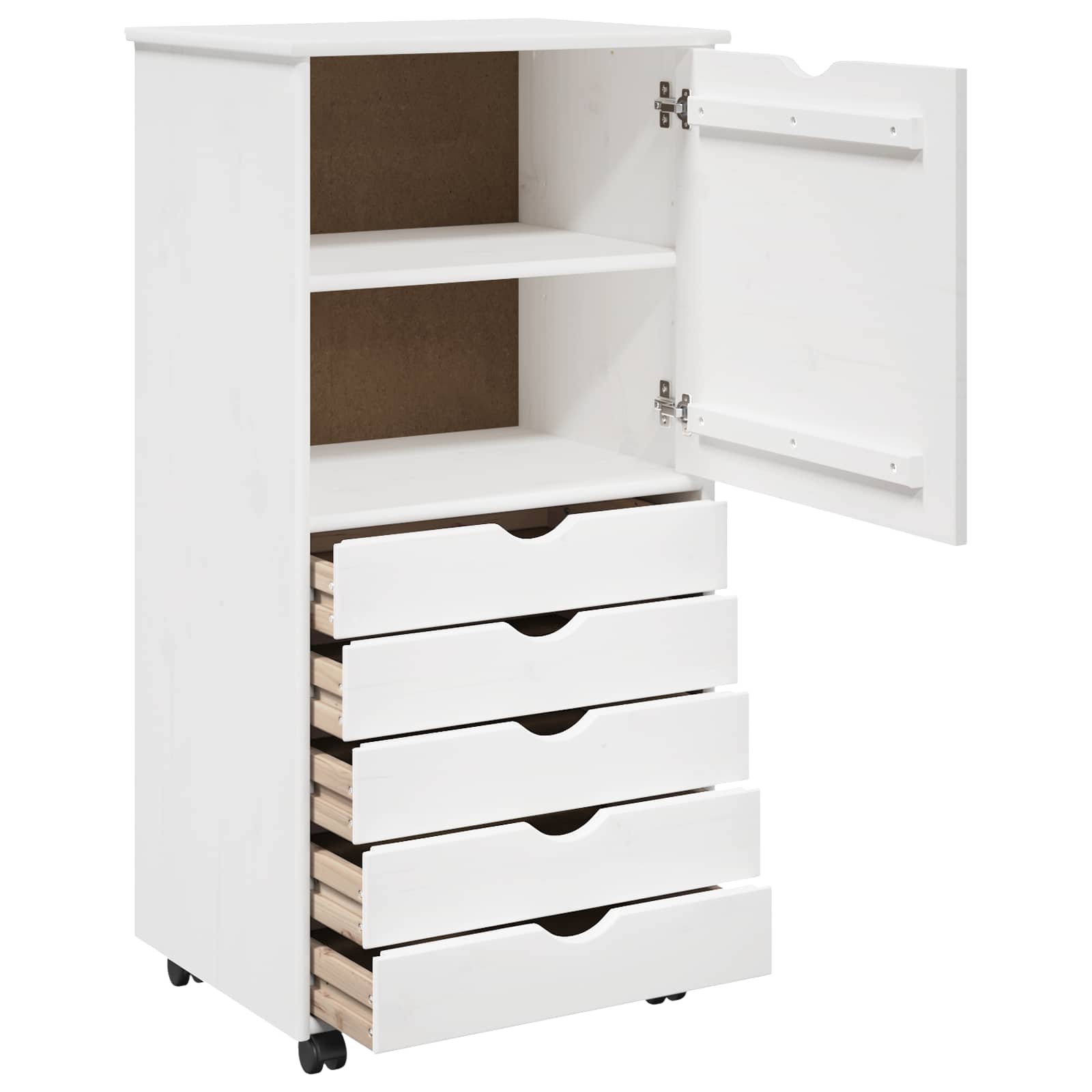 Mobilni ormar Bijelo 53 x 39 x 103 cm Čvrsto borovo drvo