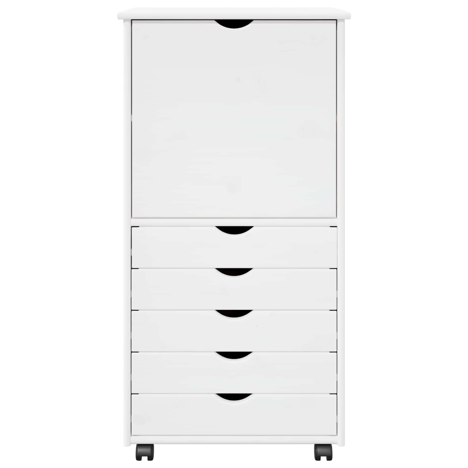 Mobilni ormar Bijelo 53 x 39 x 103 cm Čvrsto borovo drvo