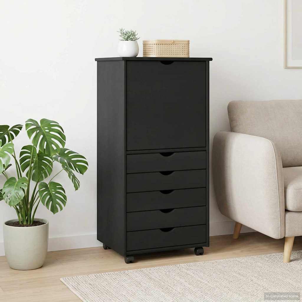 Mobilni ormar Siva 53 x 39 x 103 cm Čvrsto borovo drvo
