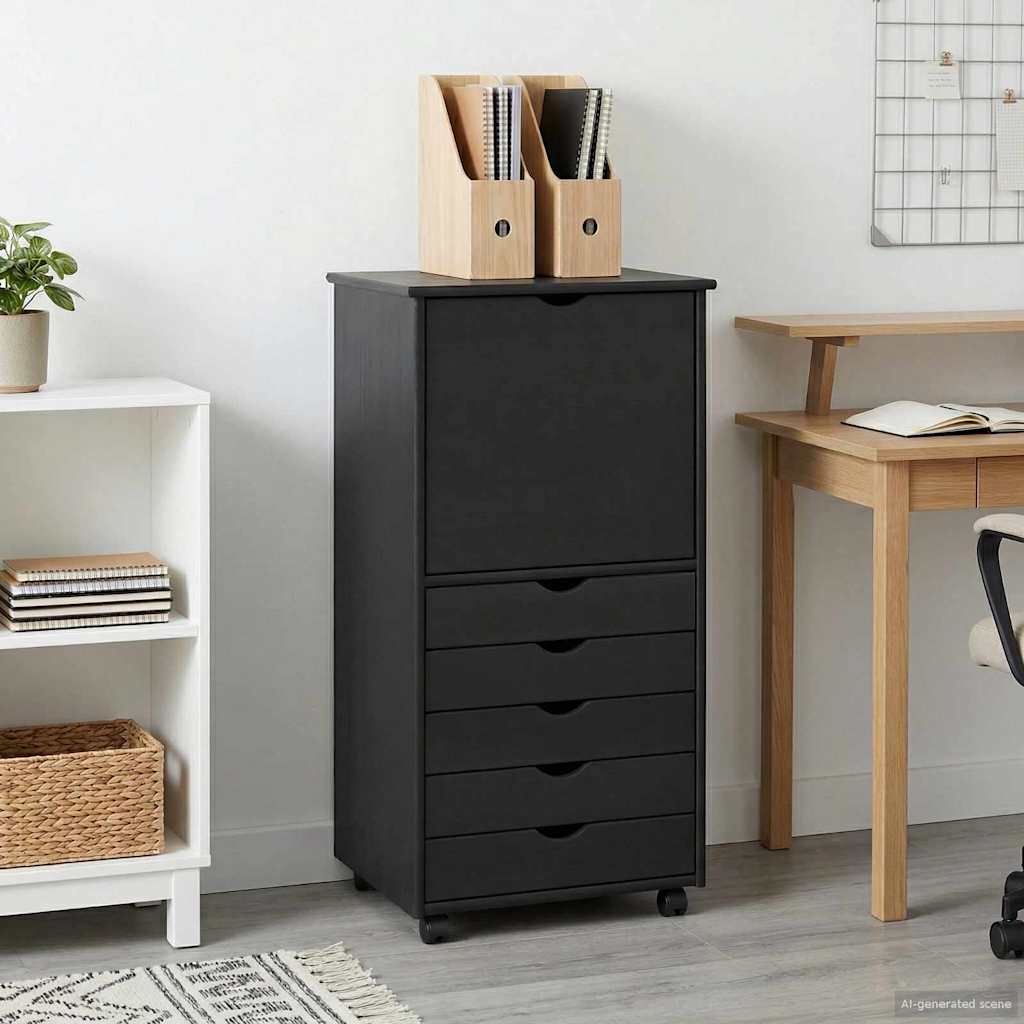 Mobilni ormar Siva 53 x 39 x 103 cm Čvrsto borovo drvo