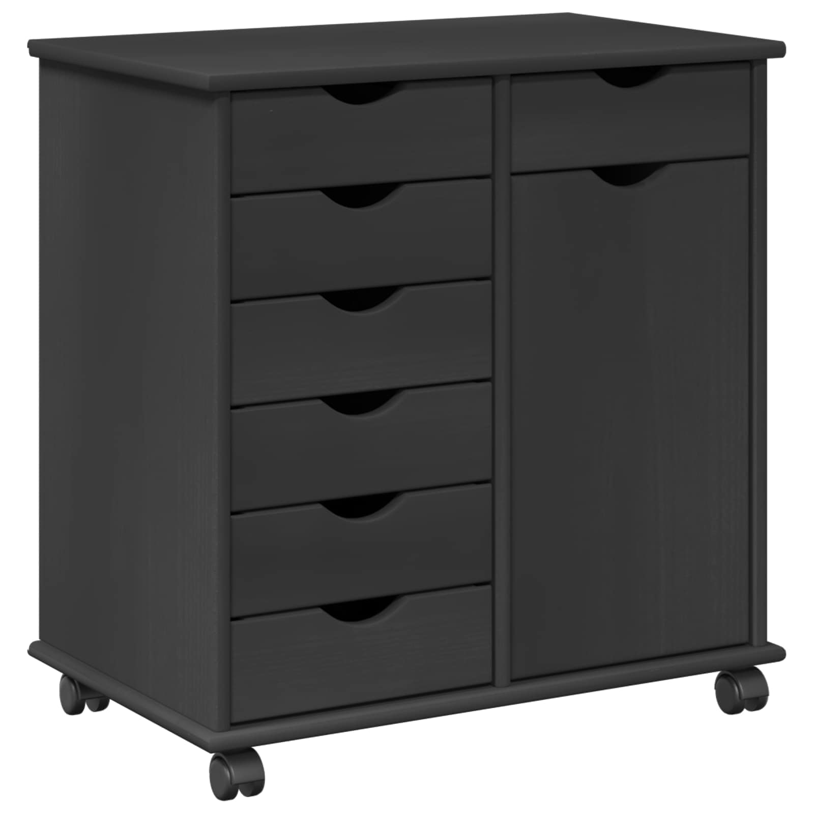 Mobilni ormar Siva 63,5 x 39 x 65,5 cm Čvrsto borovo drvo