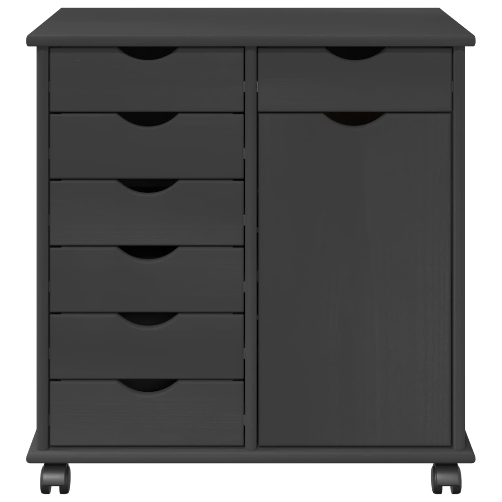 Mobilni ormar Siva 63,5 x 39 x 65,5 cm Čvrsto borovo drvo
