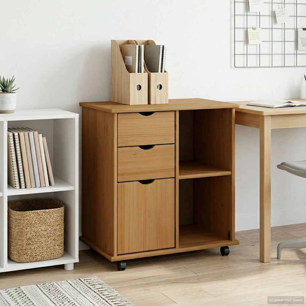 Mobilni ormar s kotačem Medeno smeđa 63,5 x 39 x 65,5 cm