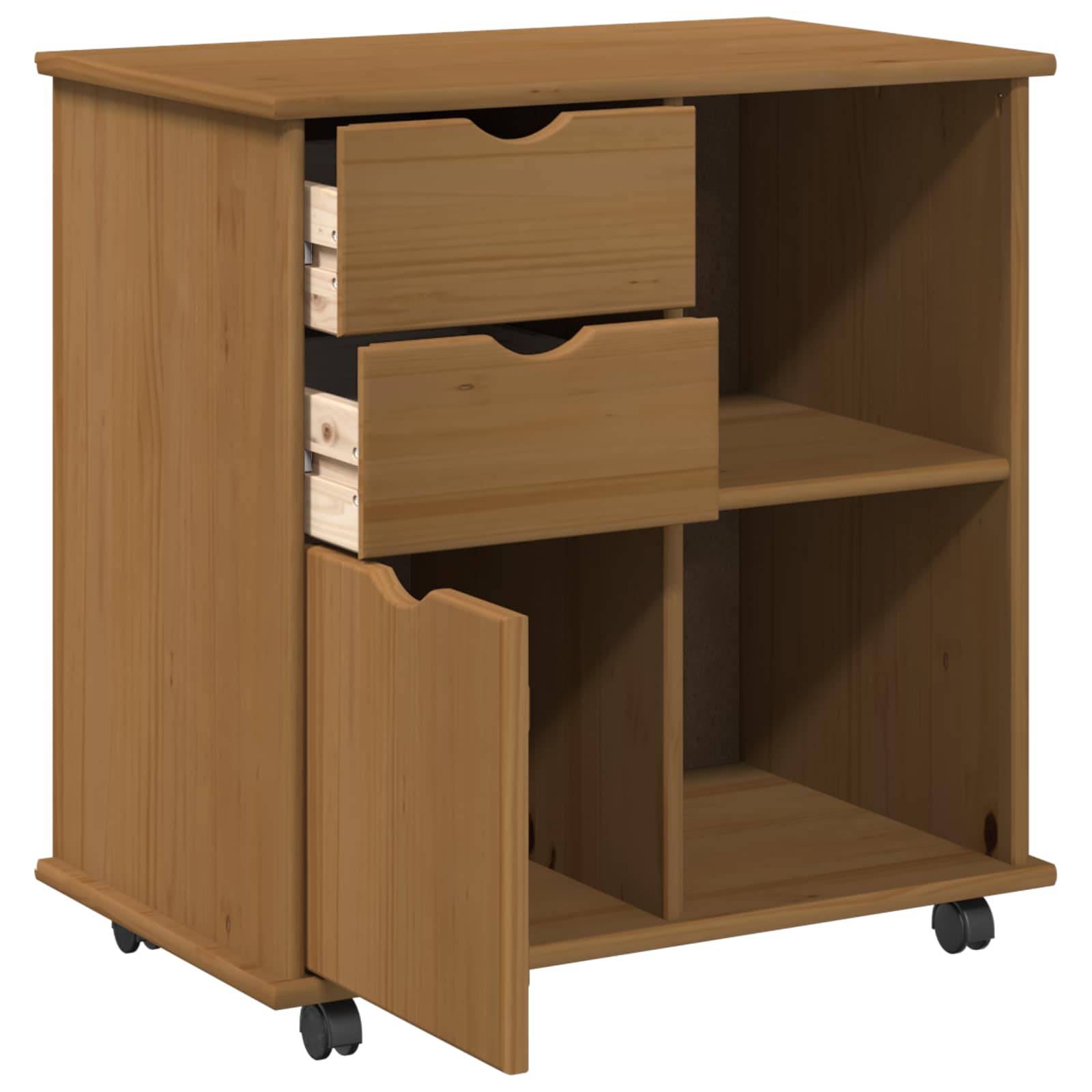 Mobilni ormar s kotačem Medeno smeđa 63,5 x 39 x 65,5 cm