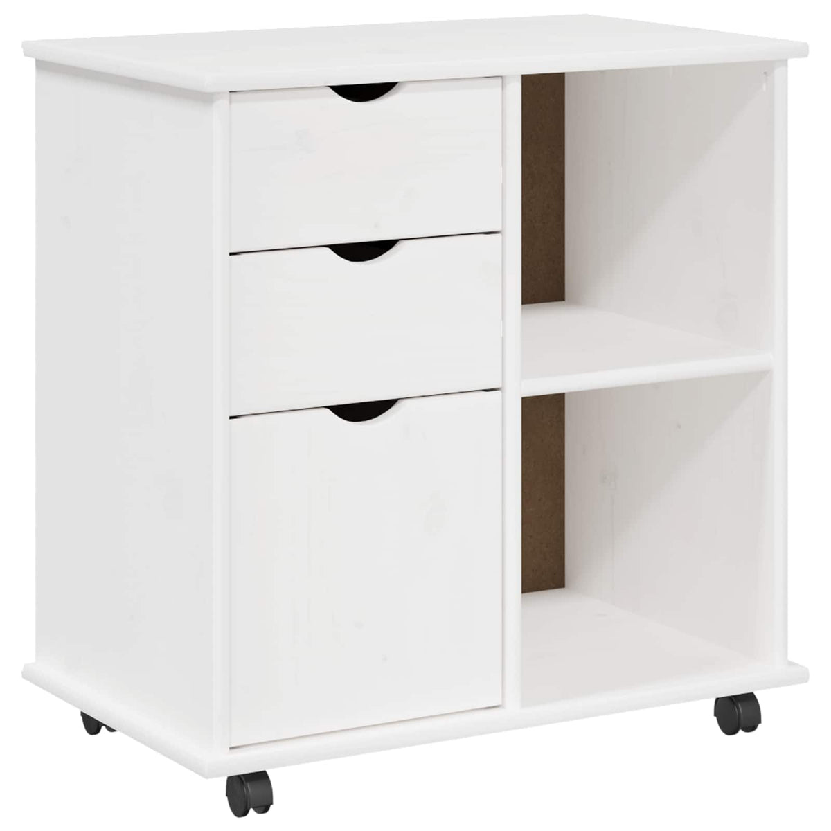 Mobilni ormar Bijelo 63,5 x 39 x 65,5 cm Čvrsto borovo drvo