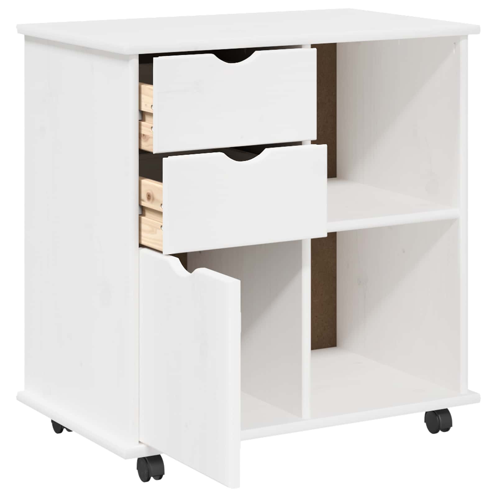 Mobilni ormar Bijelo 63,5 x 39 x 65,5 cm Čvrsto borovo drvo