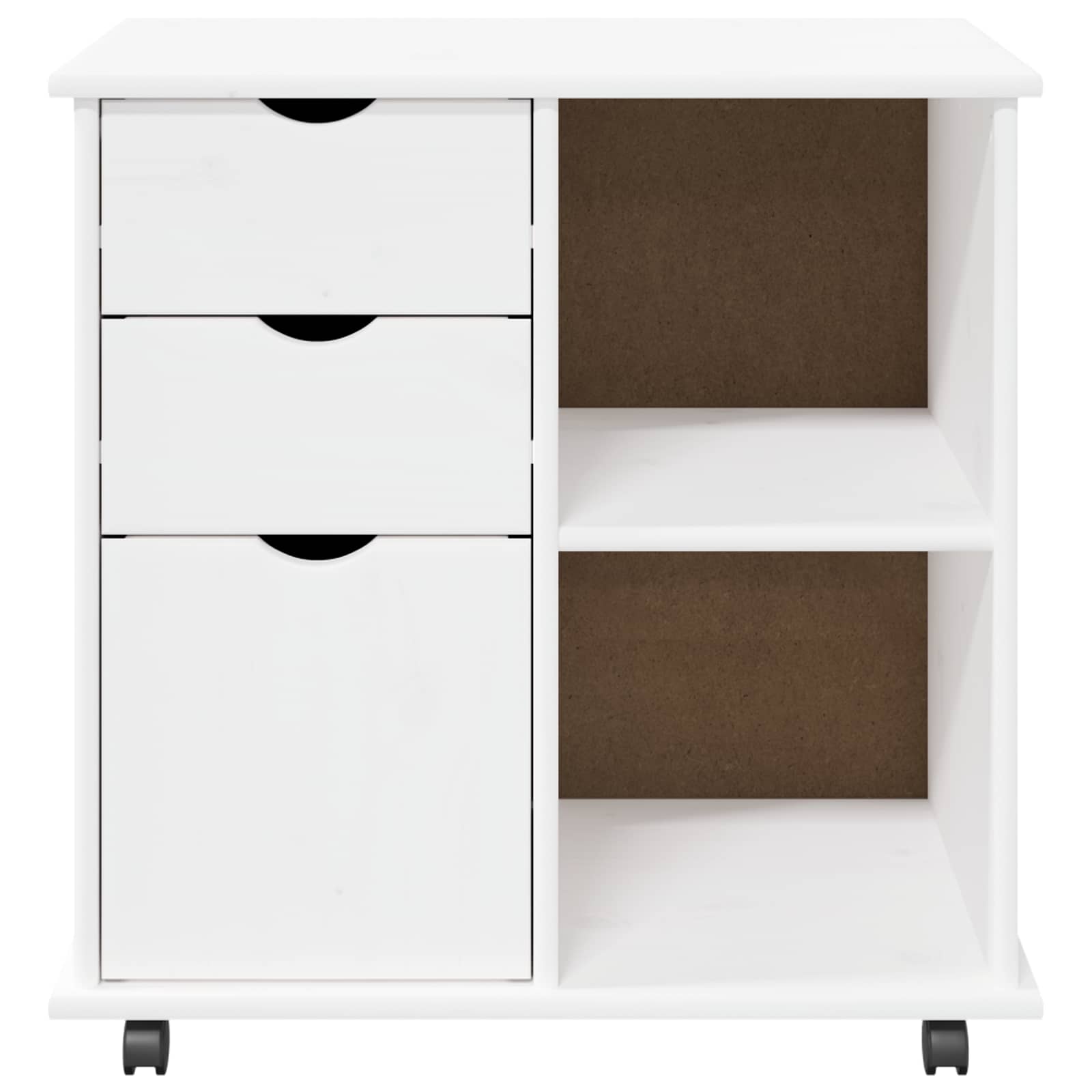 Mobilni ormar Bijelo 63,5 x 39 x 65,5 cm Čvrsto borovo drvo