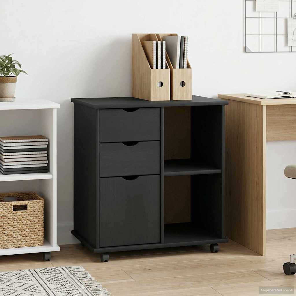 Mobilni ormar Siva 63,5 x 39 x 65,5 cm Čvrsto borovo drvo