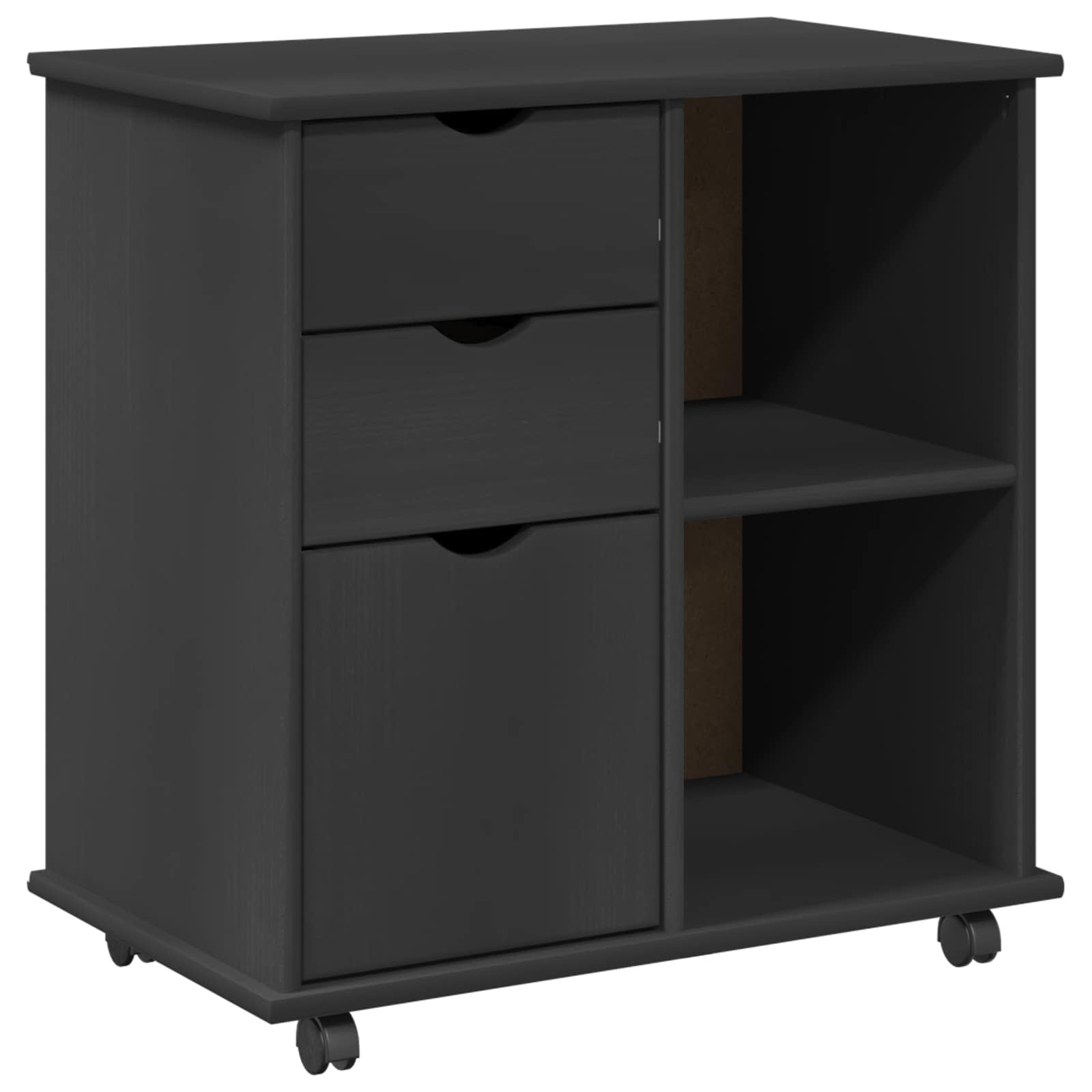 Mobilni ormar Siva 63,5 x 39 x 65,5 cm Čvrsto borovo drvo