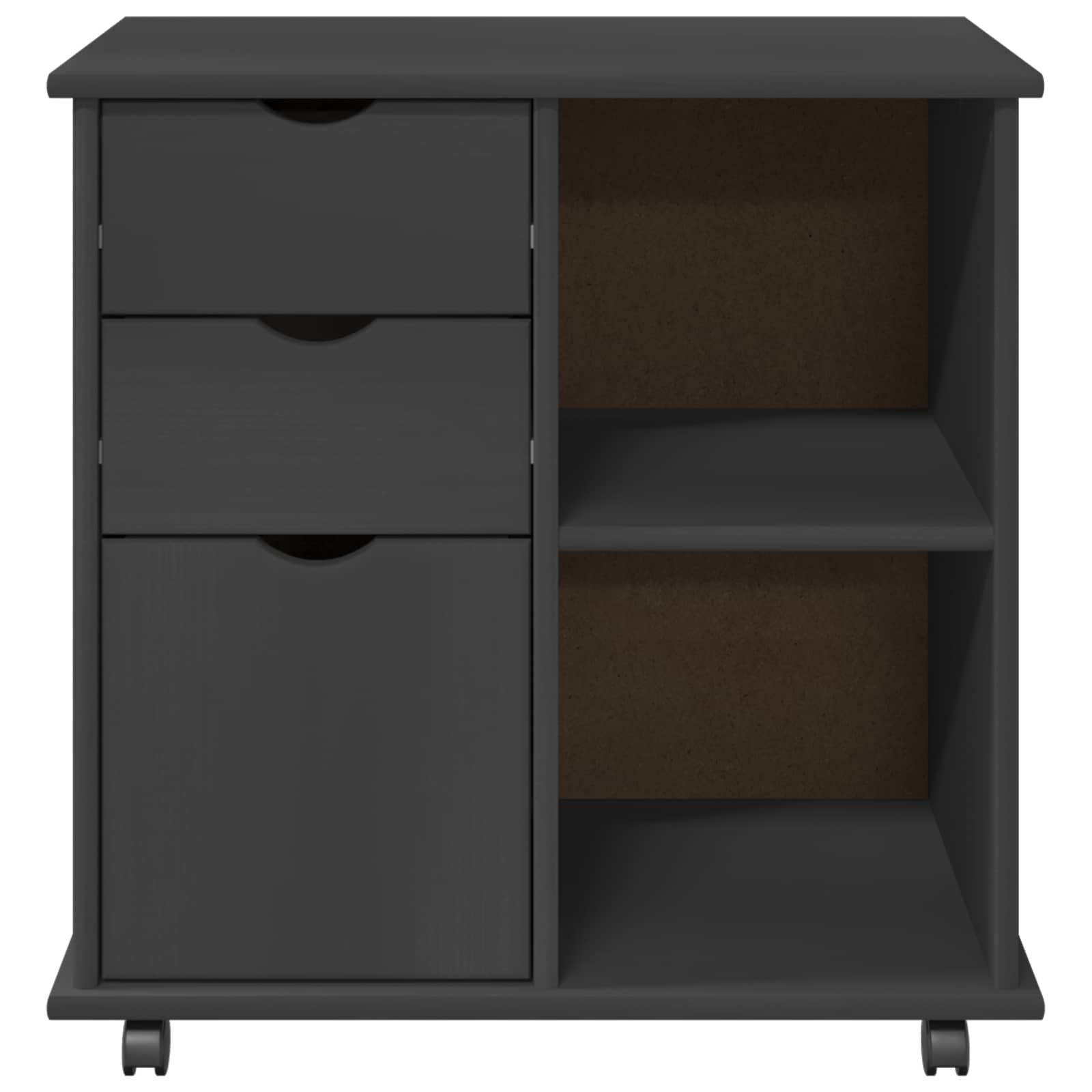 Mobilni ormar Siva 63,5 x 39 x 65,5 cm Čvrsto borovo drvo