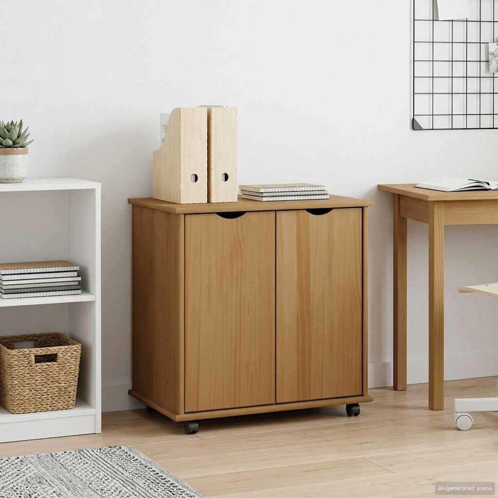 Mobilni ormar s kotačem Medeno smeđa 100 x 39 x 65,5 cm