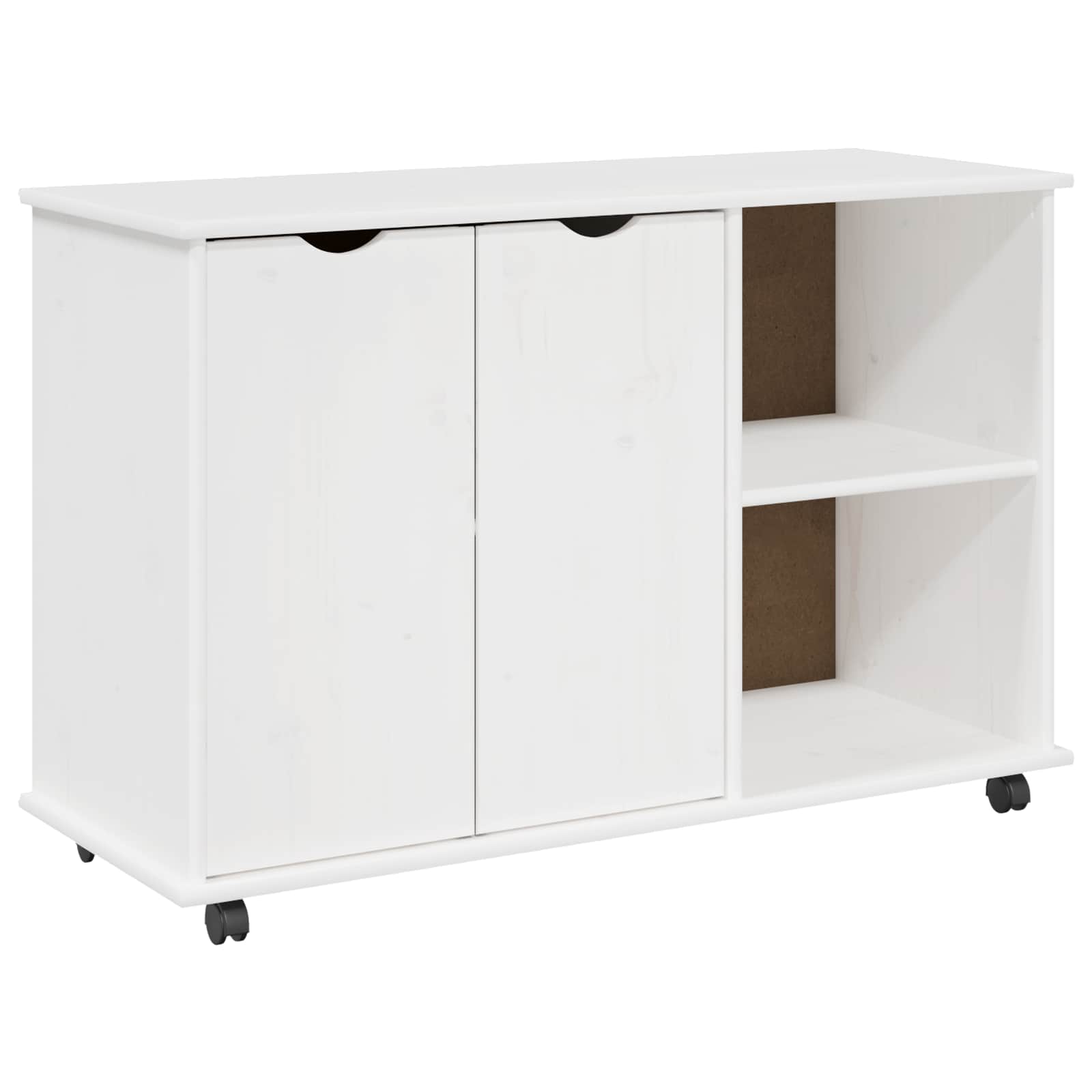 Mobilni ormar Bijelo 100 x 39 x 65,5 cm Čvrsto borovo drvo