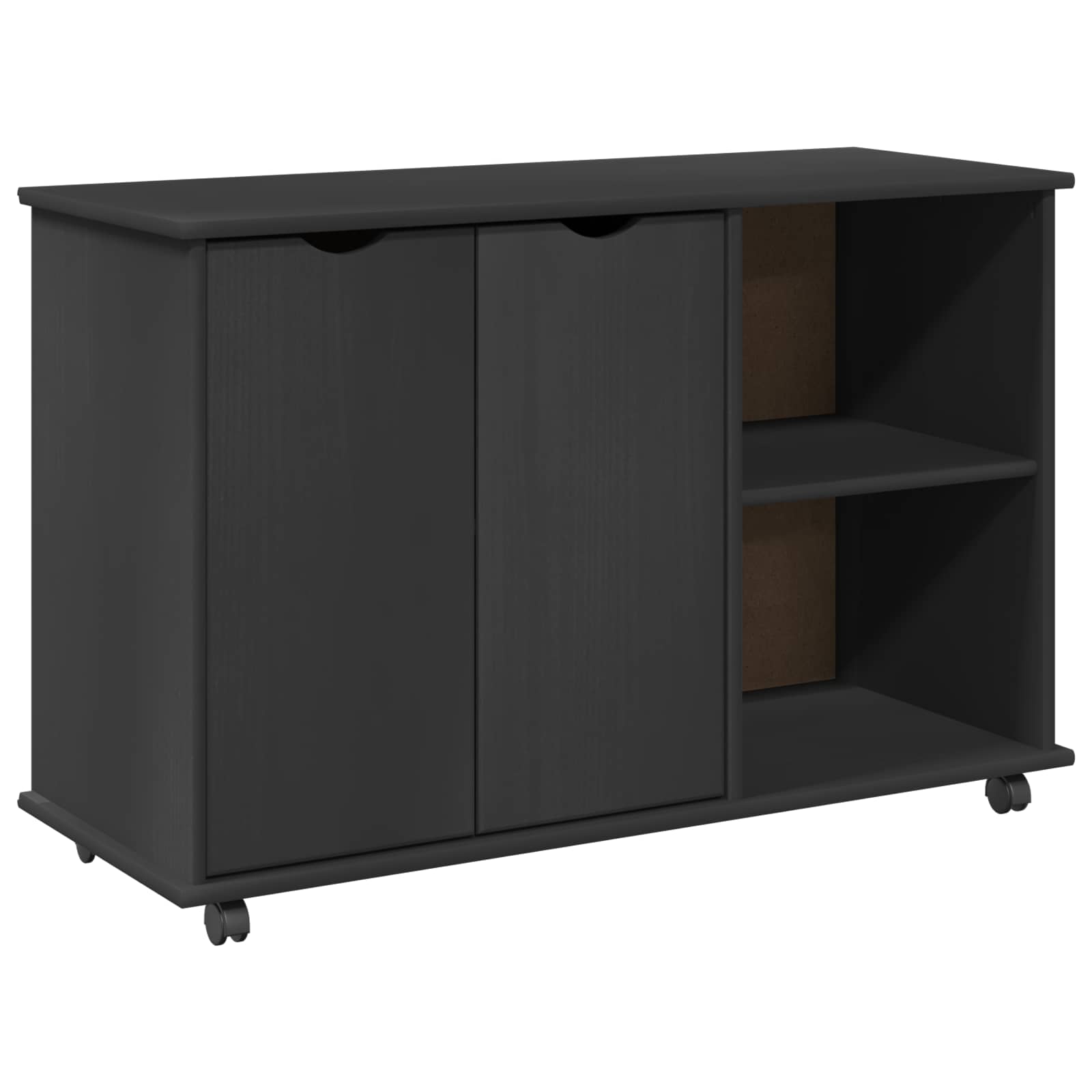 Mobilni ormar Siva 100 x 39 x 65,5 cm Čvrsto borovo drvo