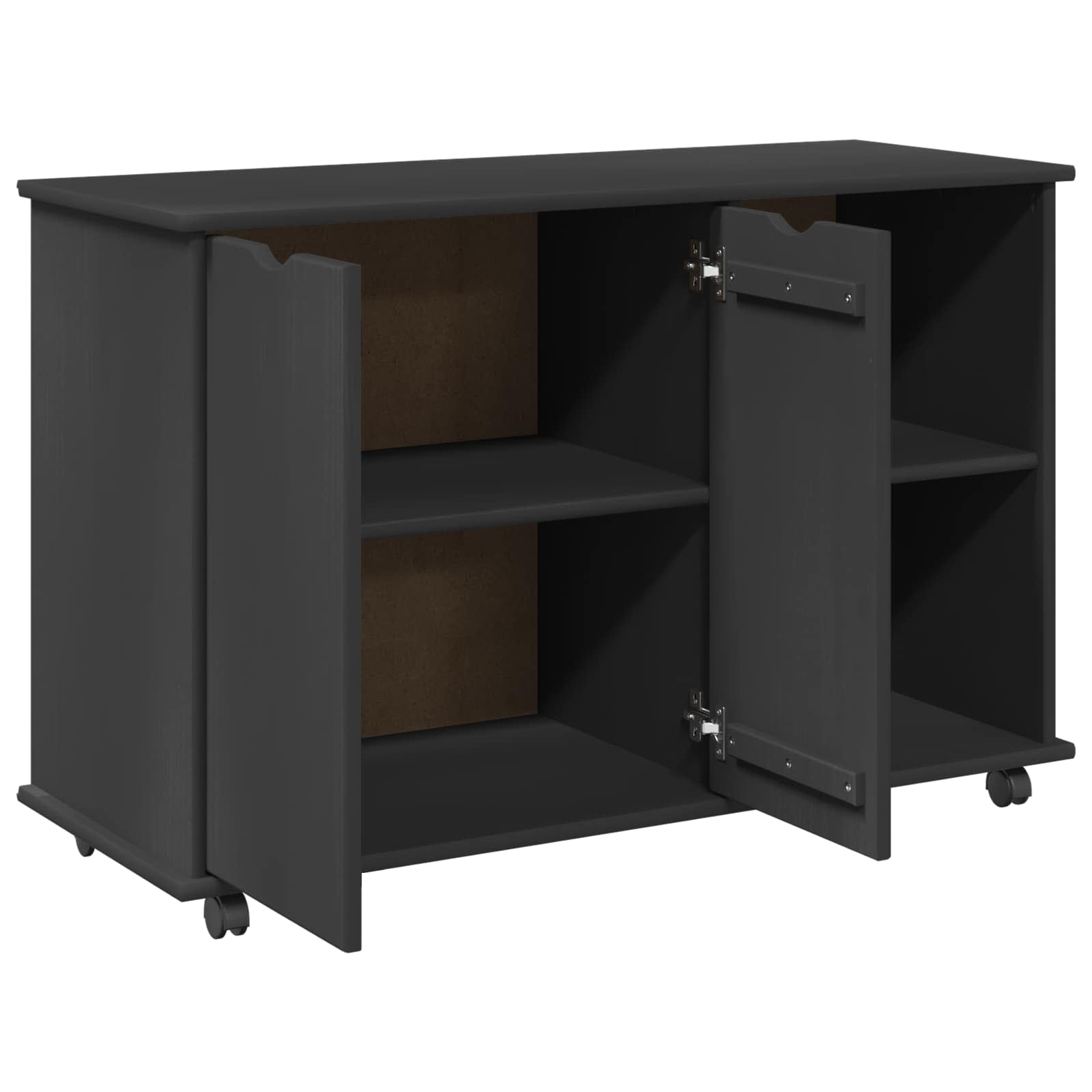 Mobilni ormar Siva 100 x 39 x 65,5 cm Čvrsto borovo drvo