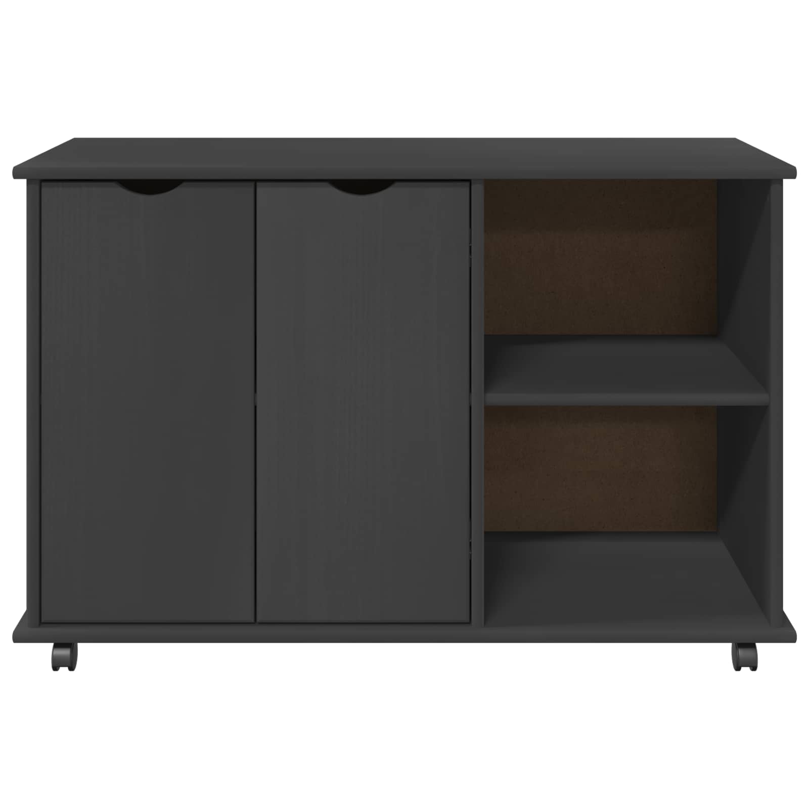 Mobilni ormar Siva 100 x 39 x 65,5 cm Čvrsto borovo drvo
