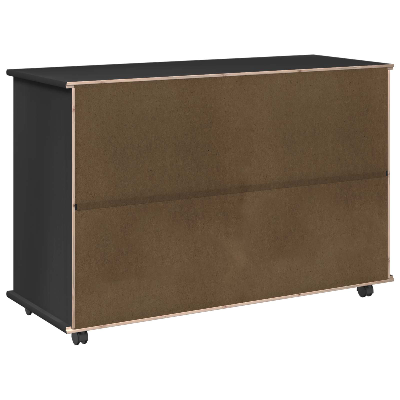 Mobilni ormar Crna 100 x 39 x 65,5 cm Čvrsto borovo drvo