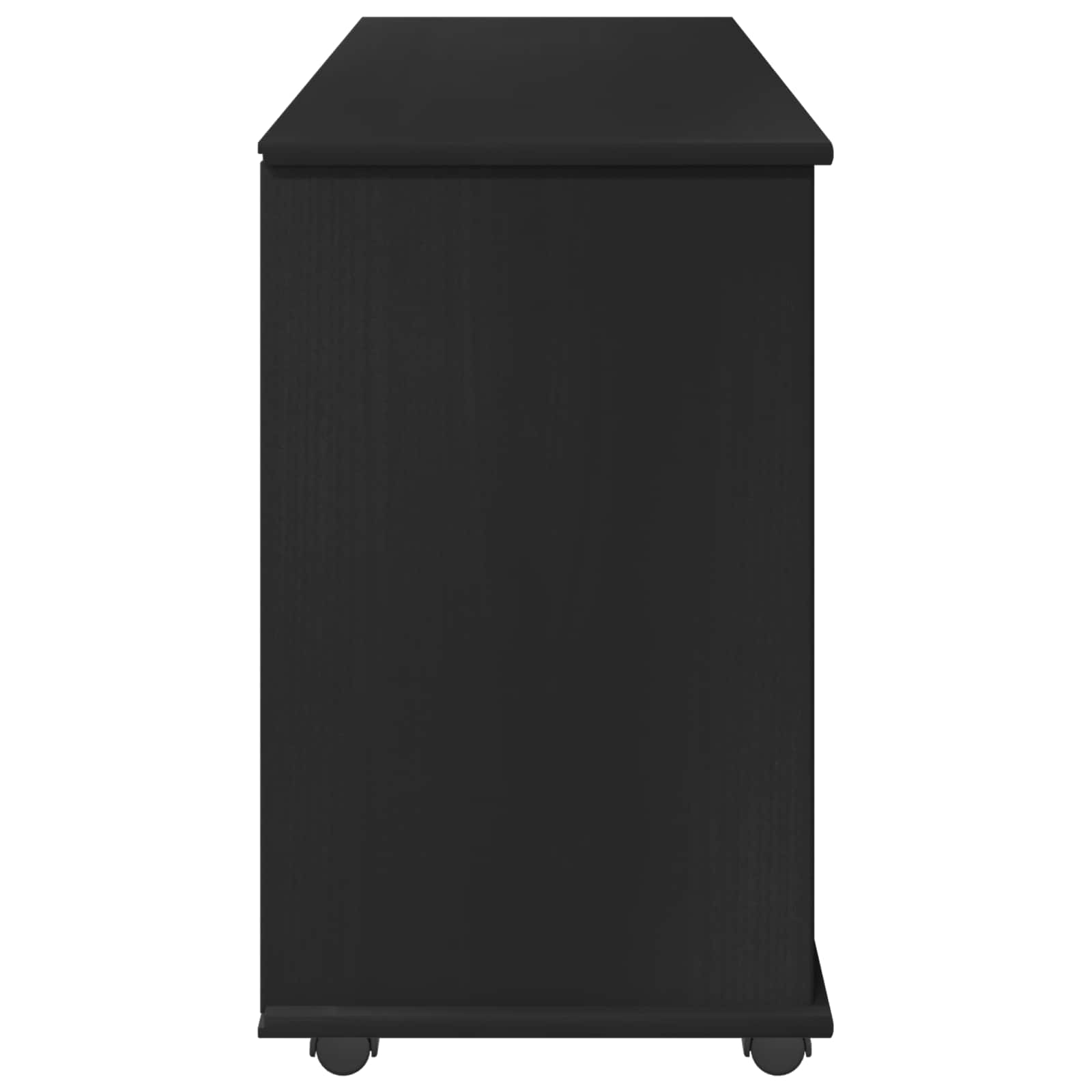 Mobilni ormar Crna 100 x 39 x 65,5 cm Čvrsto borovo drvo