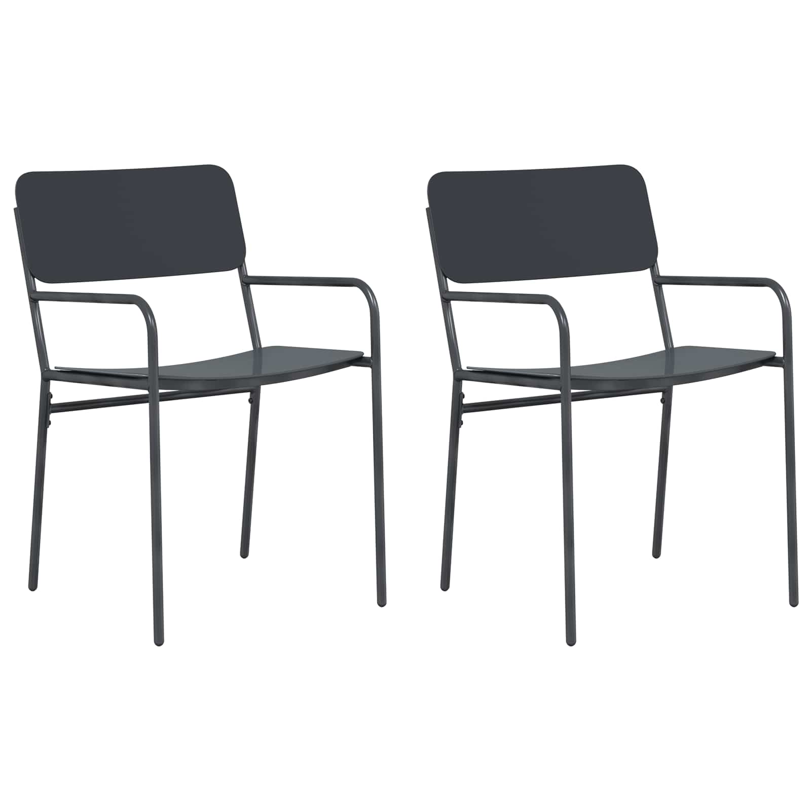 Vrtne stolice 2 pcs Antracit 51 x 55 x 81 cm Čelik