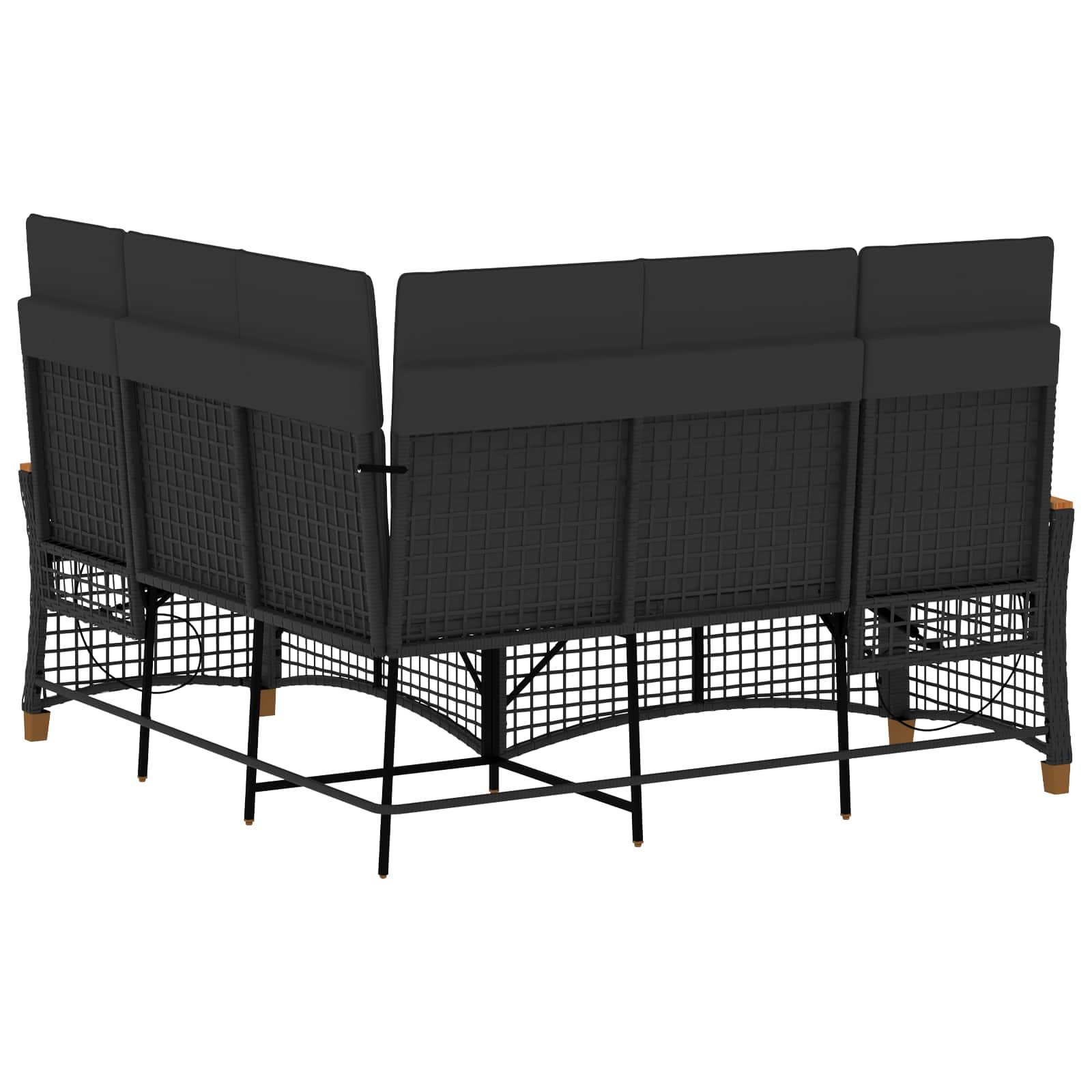 Vrtni set sofe za opuštanje Podesiva Crna 164 x 164 x 112 cm