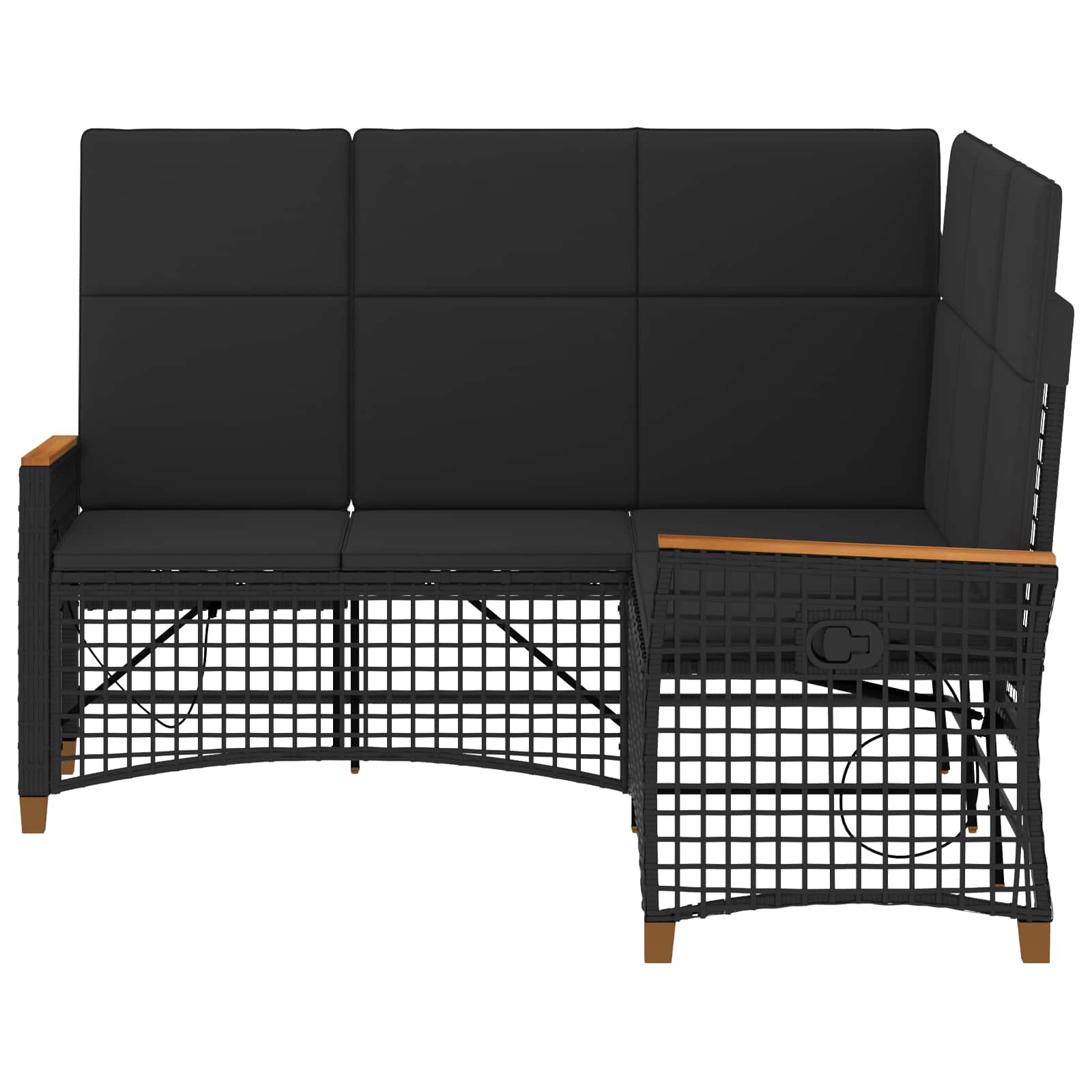 Vrtni set sofe za opuštanje Podesiva Crna 164 x 164 x 112 cm