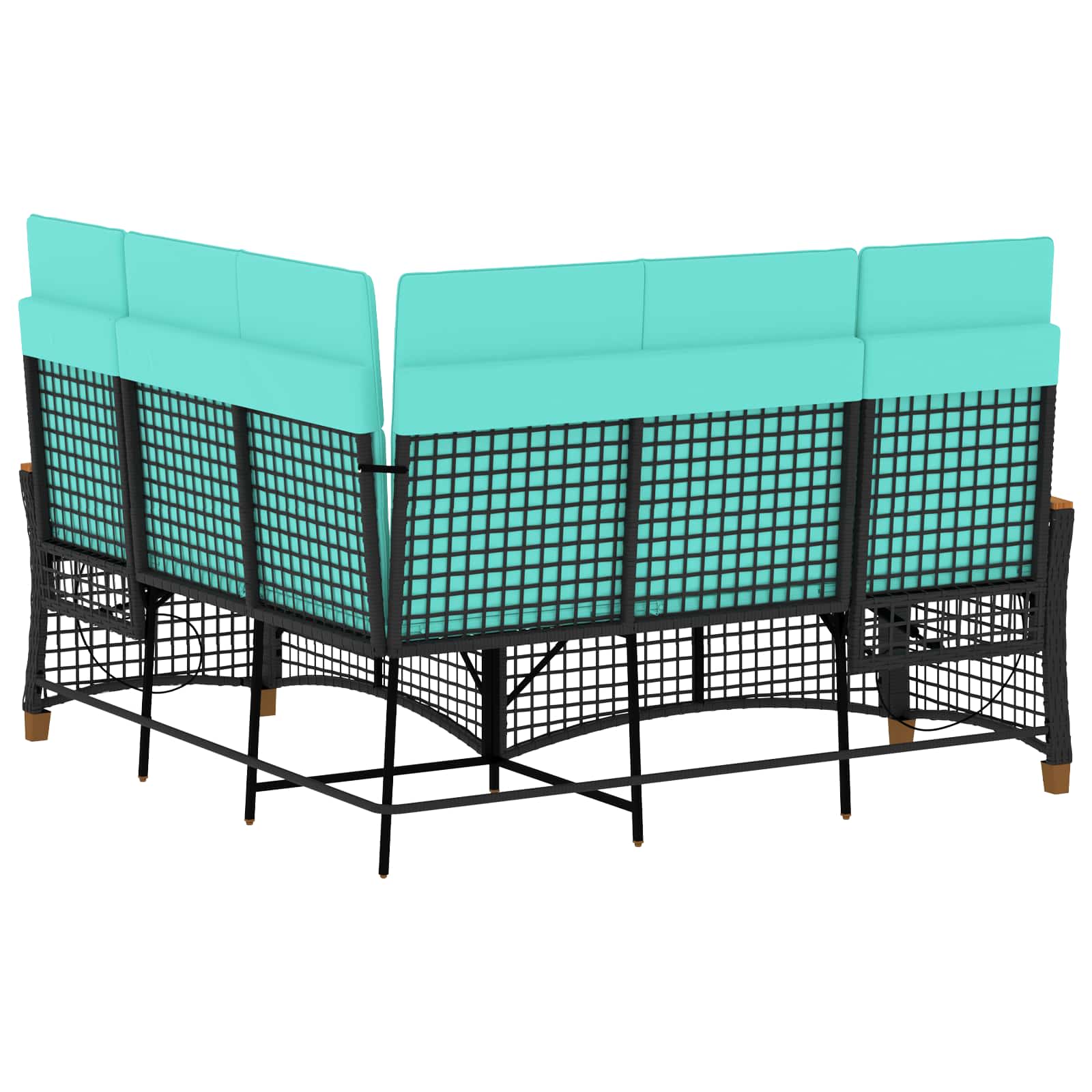 Vrtni set sofe za opuštanje Crna i Tirkizna 164 x 164 x 112 cm