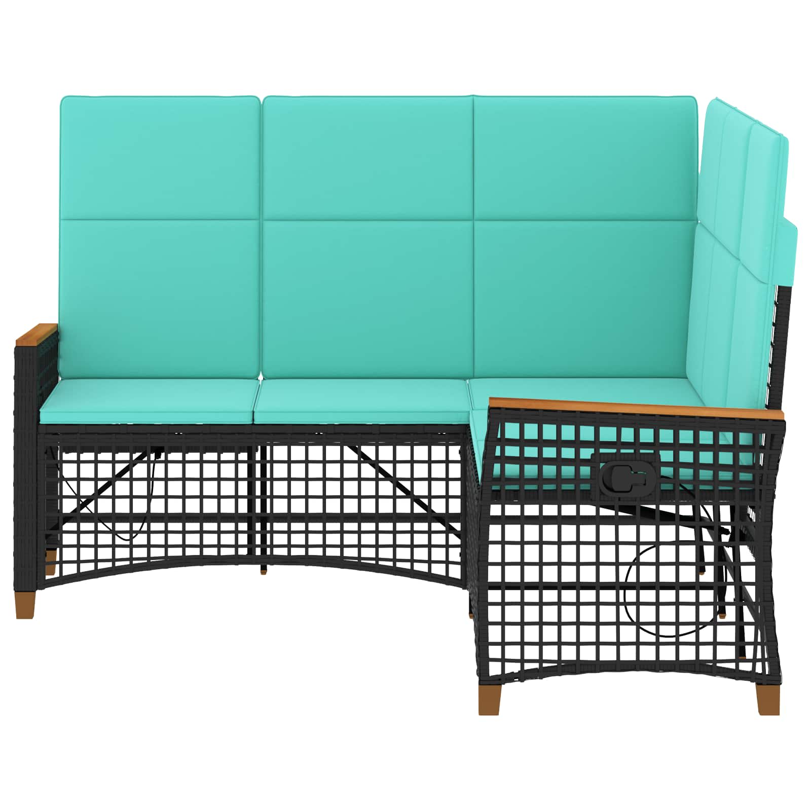 Vrtni set sofe za opuštanje Crna i Tirkizna 164 x 164 x 112 cm