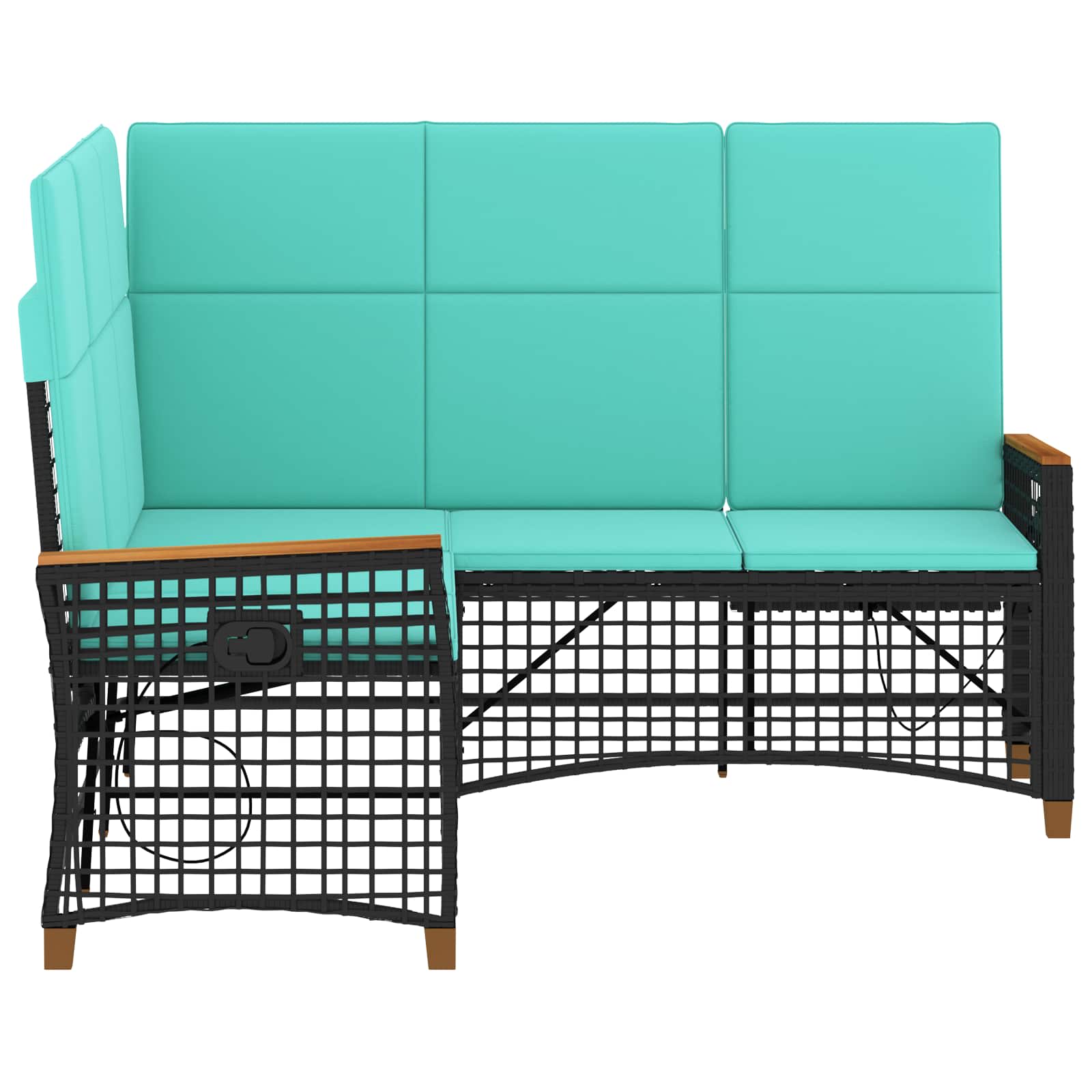 Vrtni set sofe za opuštanje Crna i Tirkizna 164 x 164 x 112 cm