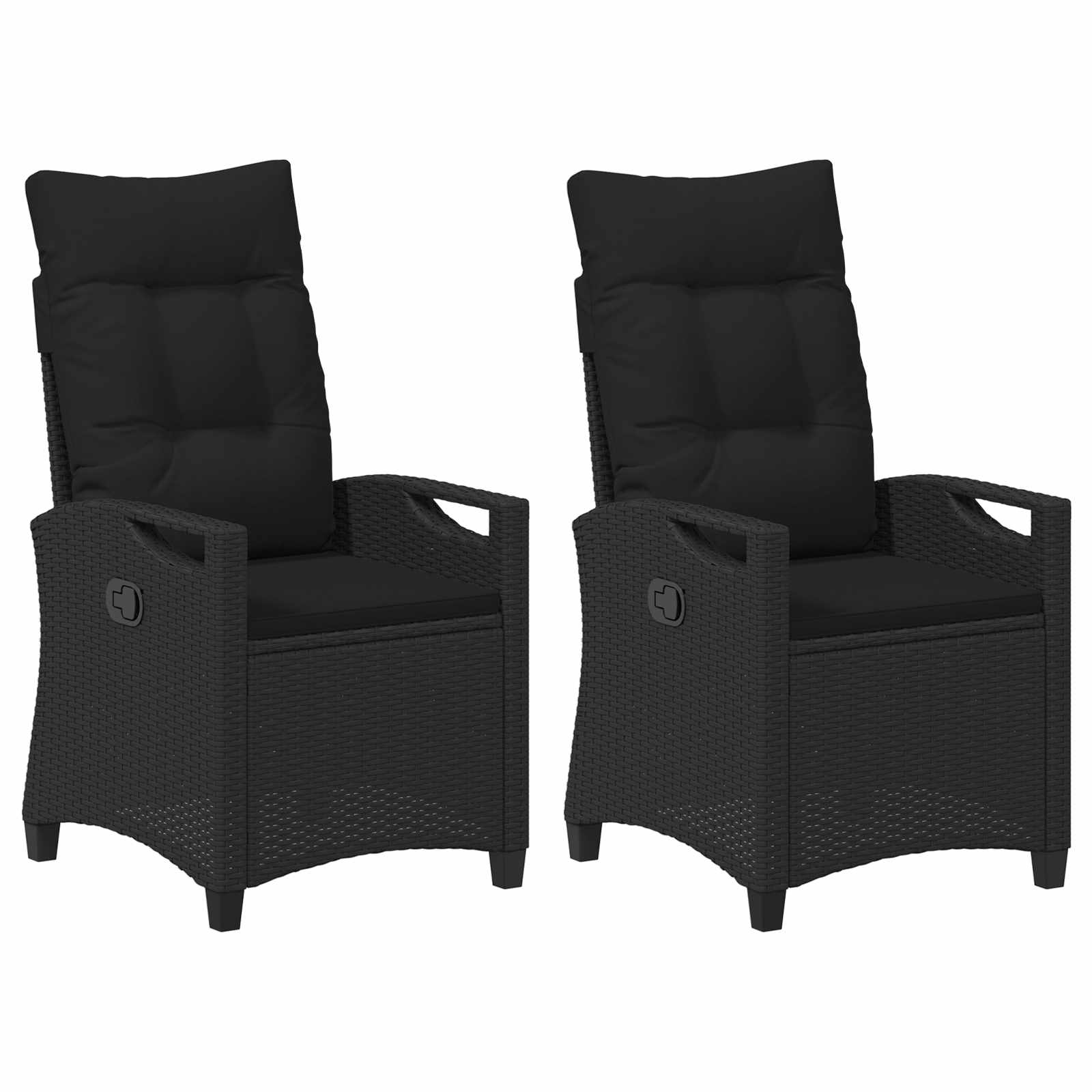 Vrtna stolica 2 pcs Crna 56 x 64 x 94 cm Čelik i poliester