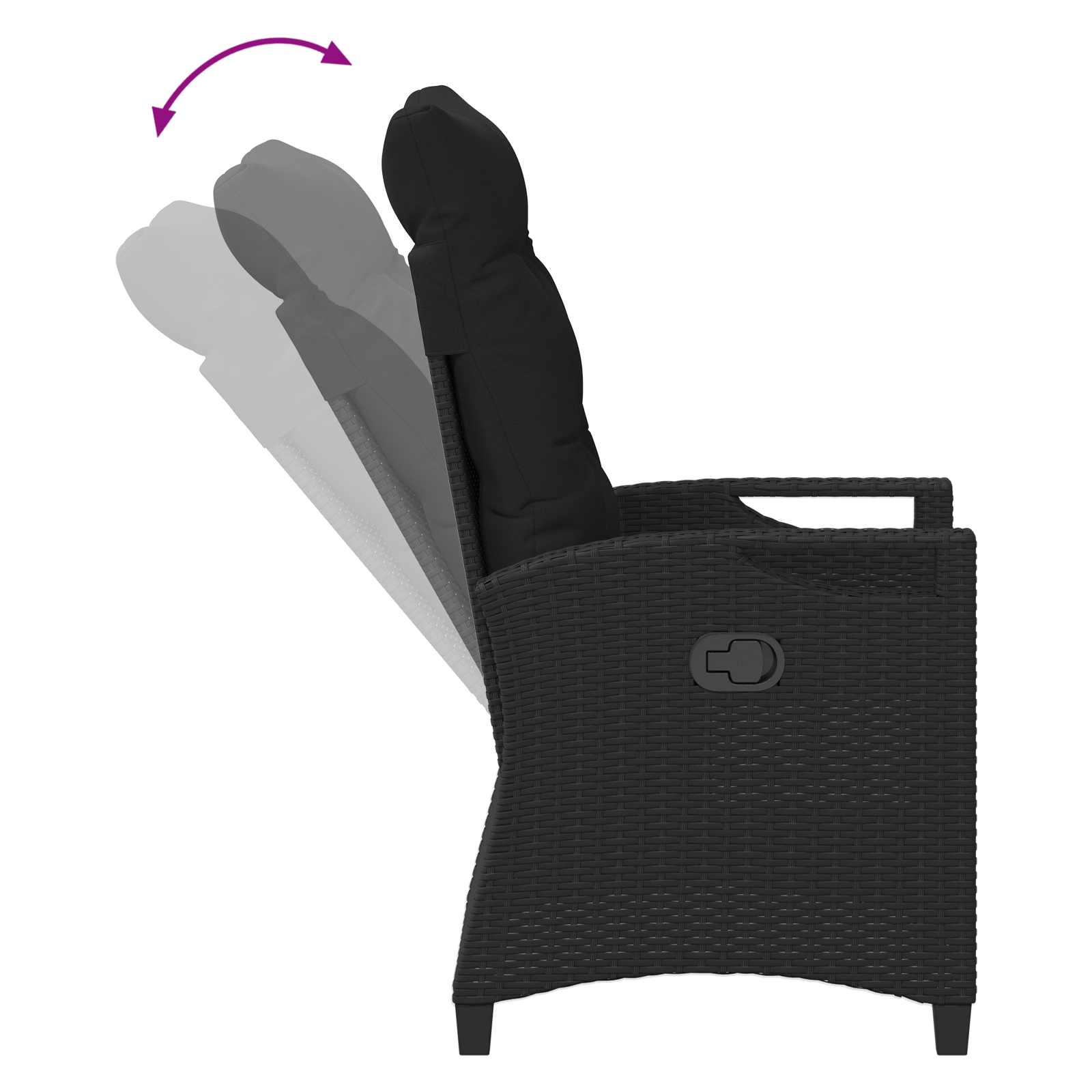 Vrtna stolica 2 pcs Crna 56 x 64 x 94 cm Čelik i poliester