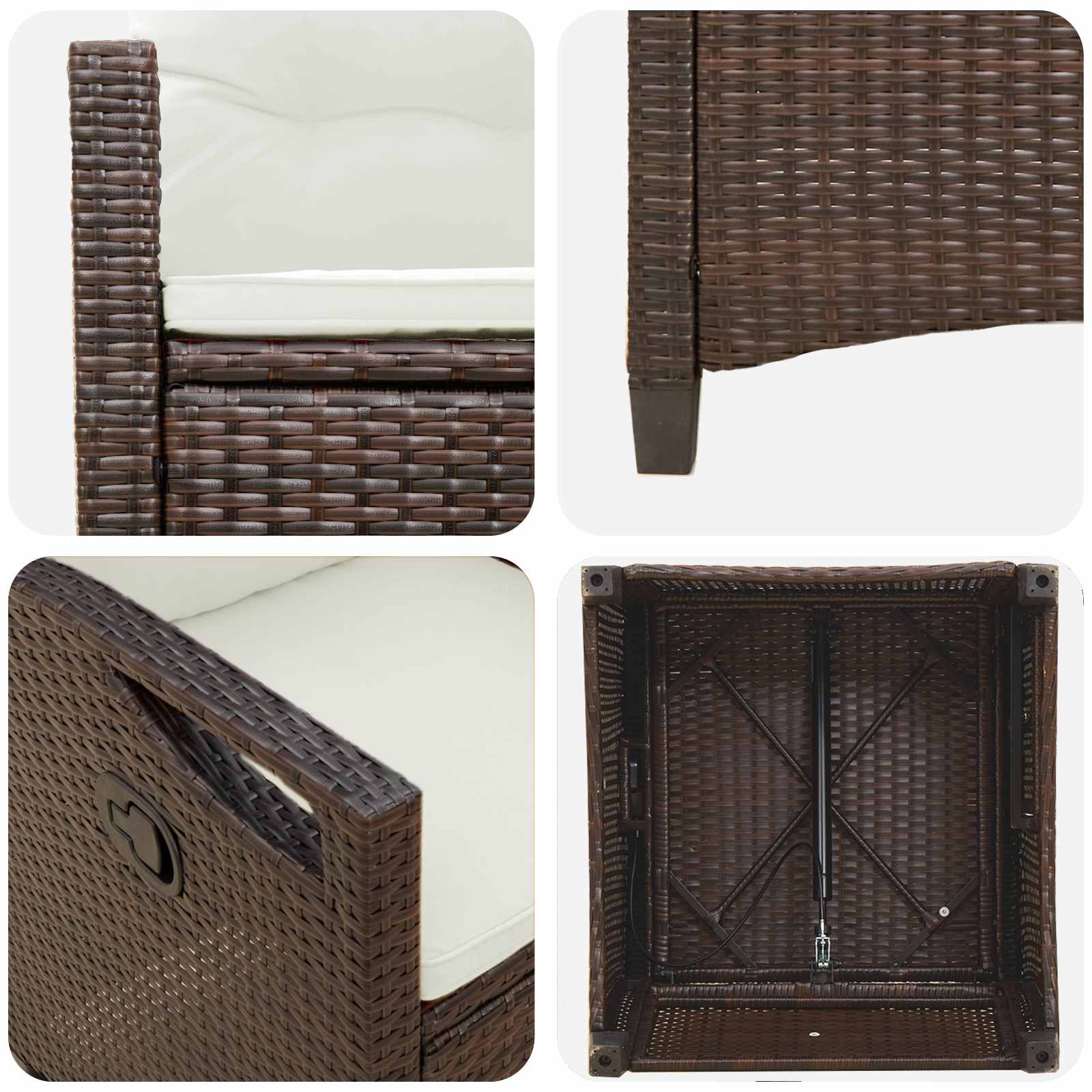 Vrtna stolica 2 pcs Smeđa i krem 56 x 60 x 112 cm