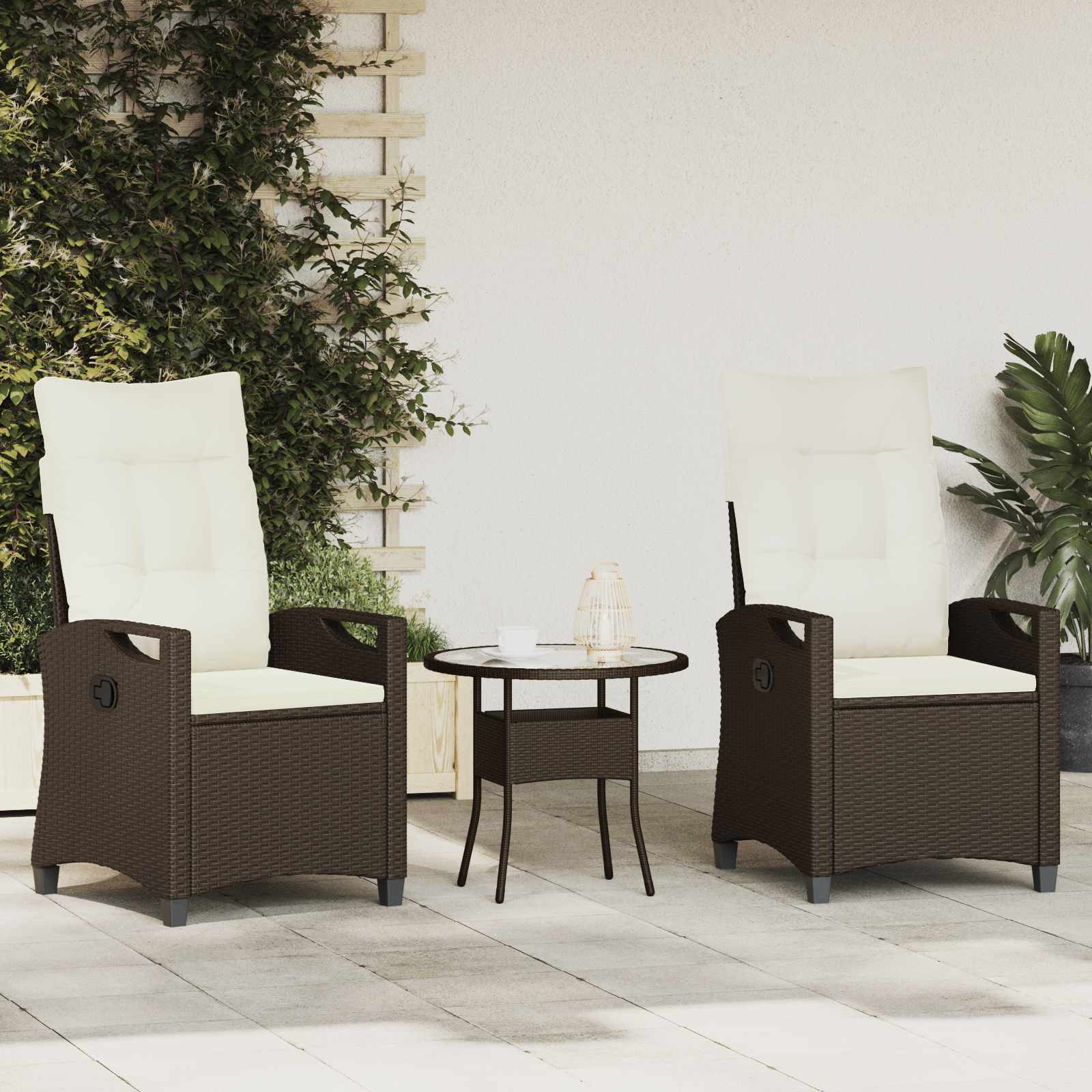 Vrtna stolica 2 pcs Smeđa i krem 56 x 60 x 112 cm