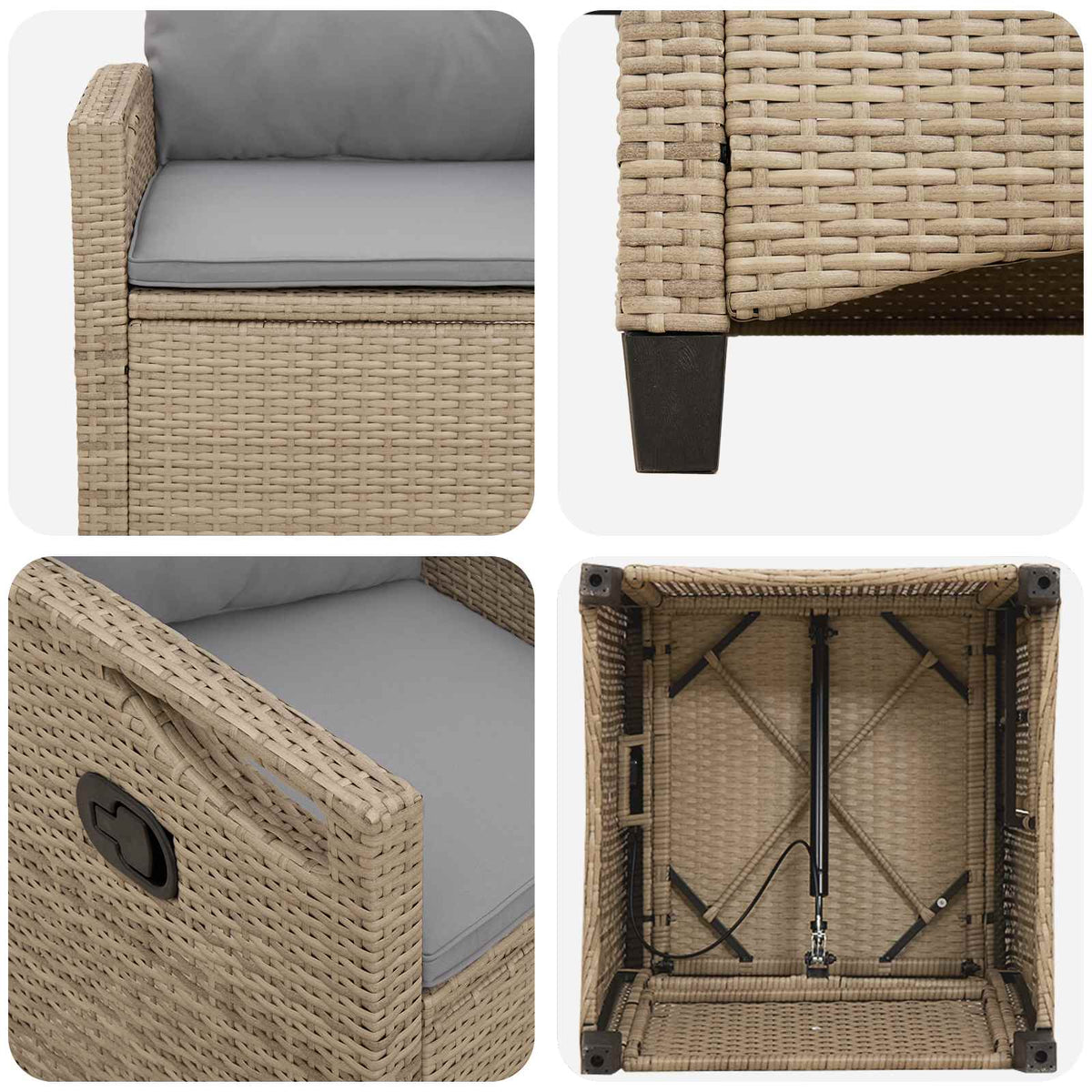 Vrtna stolica 2 pcs Bež i svijetlo siva 56 x 60 x 112 cm