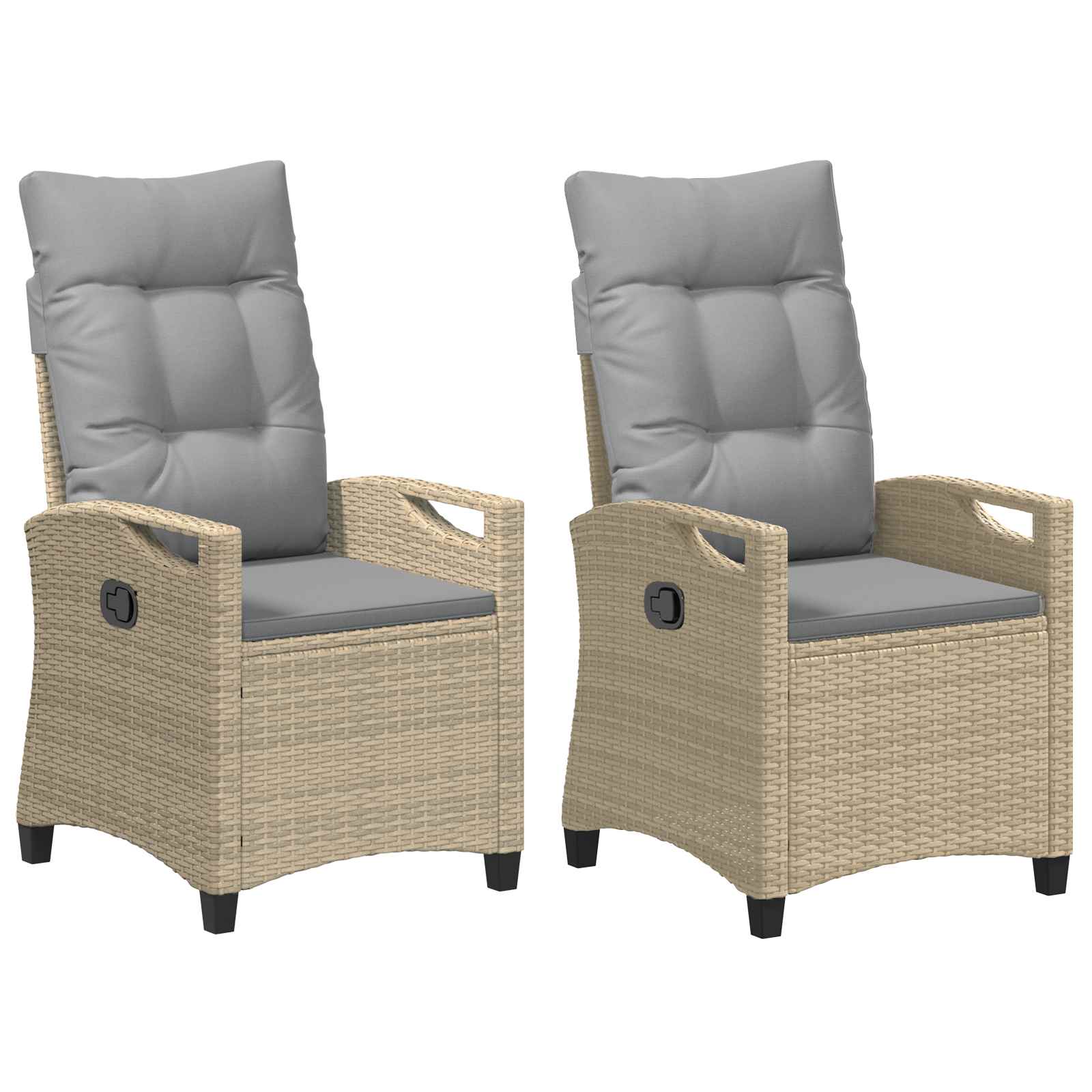 Vrtna stolica 2 pcs Bež i svijetlo siva 56 x 60 x 112 cm