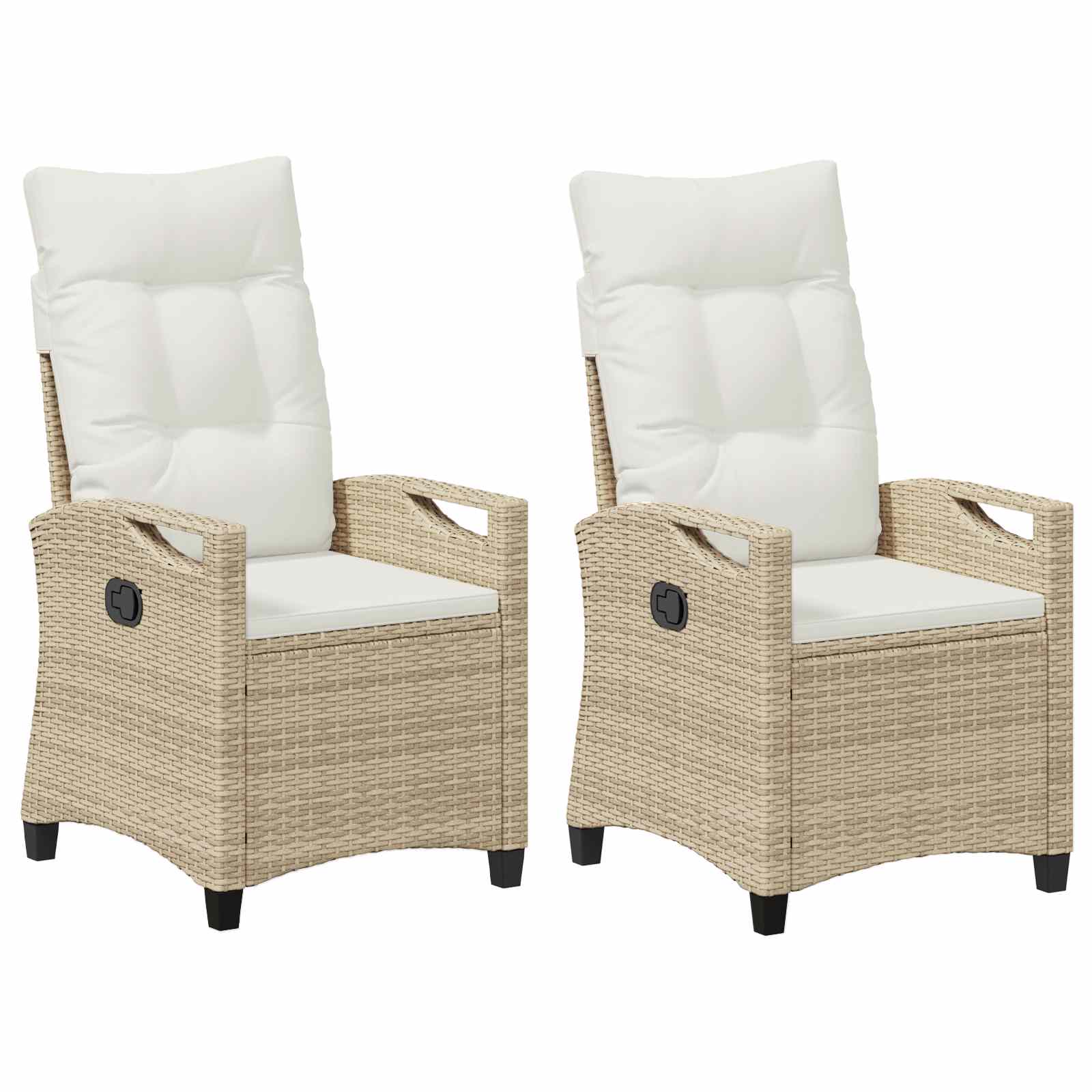 Vrtna stolica 2 pcs Bež i krema 56 x 60 x 112 cm