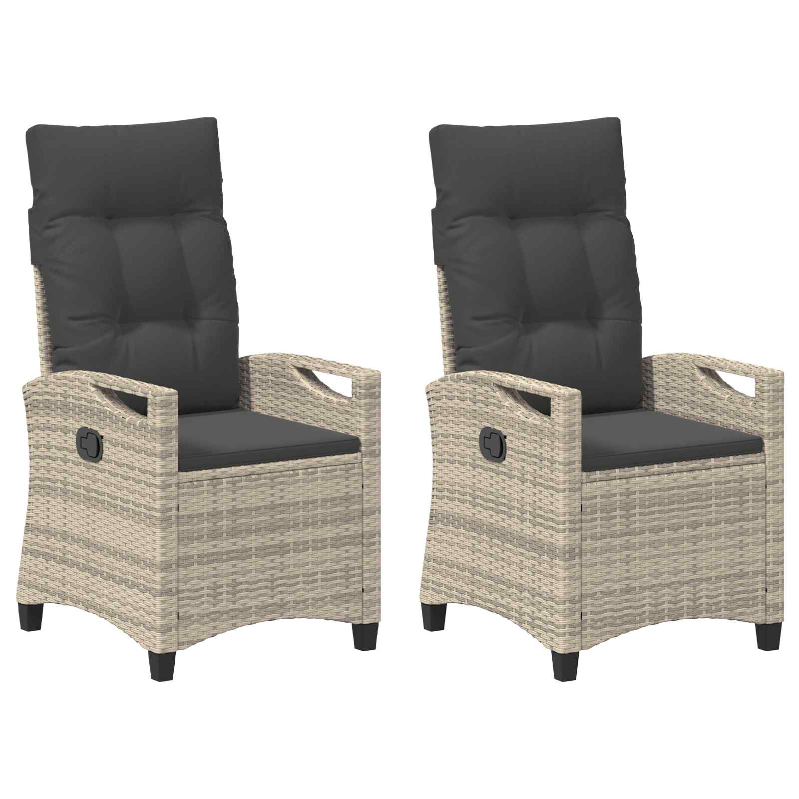 Vrtna stolica 2 pcs Svijetlo siva i tamno siva 56 x 60 x 112 cm