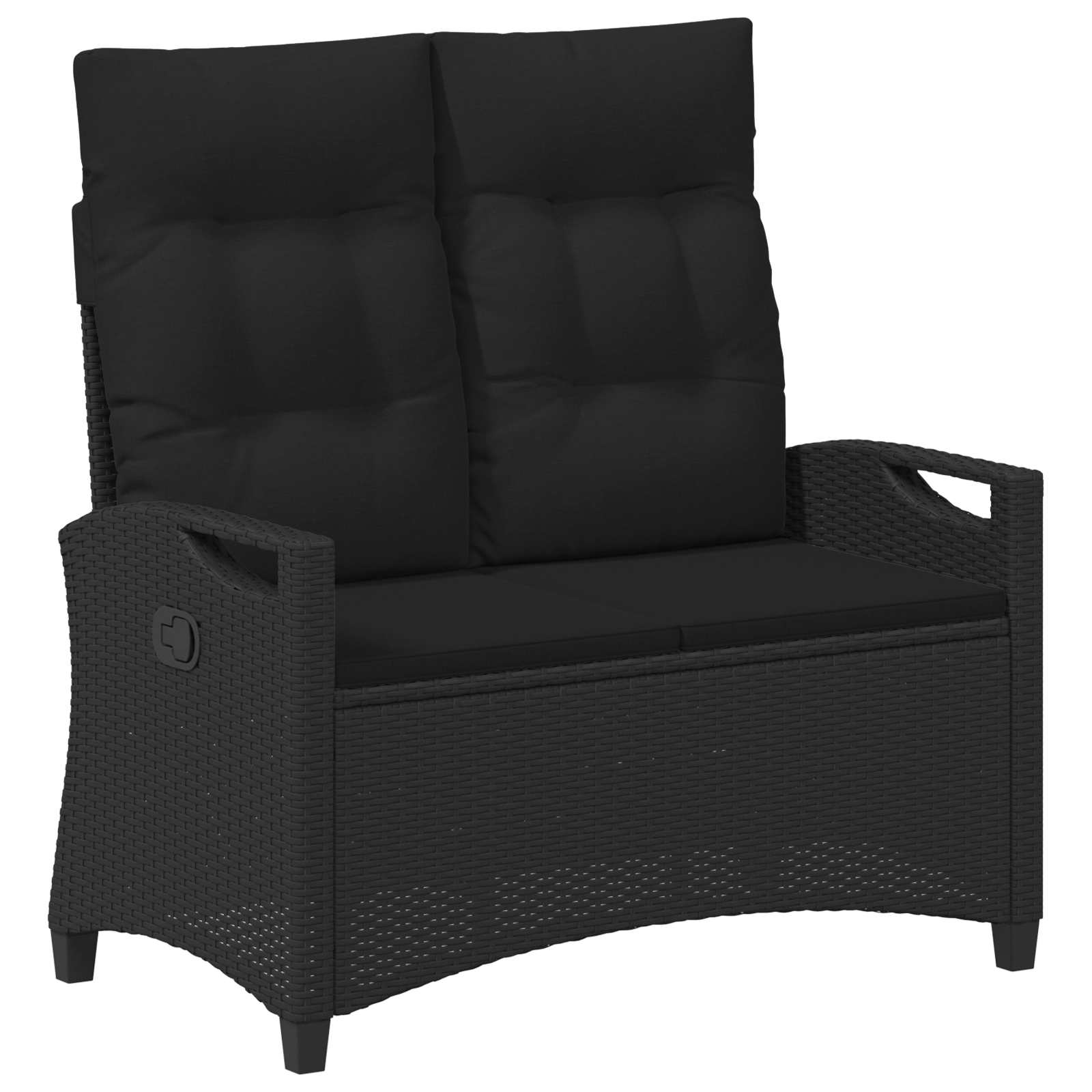 Vrtna klupa s jastukom Crna 105 x 60 x 112 cm Čelik i poliester