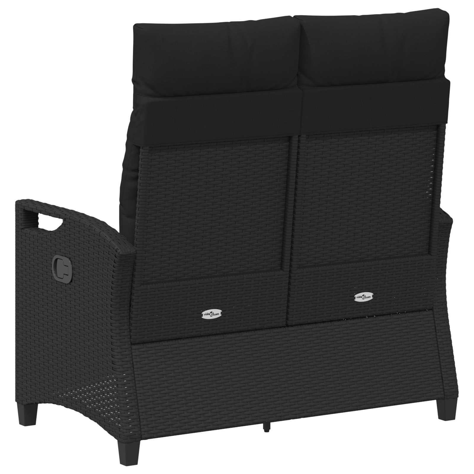 Vrtna klupa s jastukom Crna 105 x 60 x 112 cm Čelik i poliester
