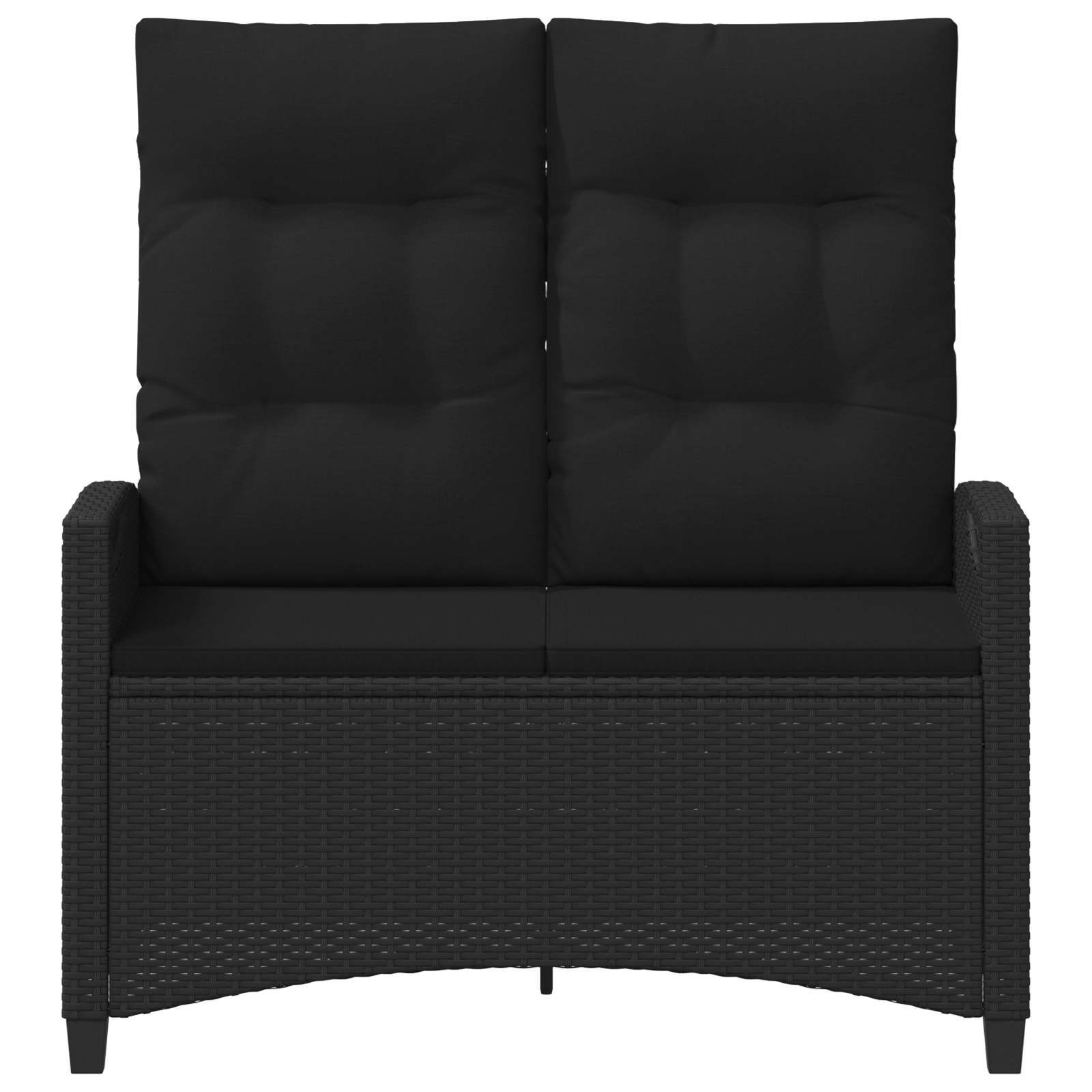 Vrtna klupa s jastukom Crna 105 x 60 x 112 cm Čelik i poliester