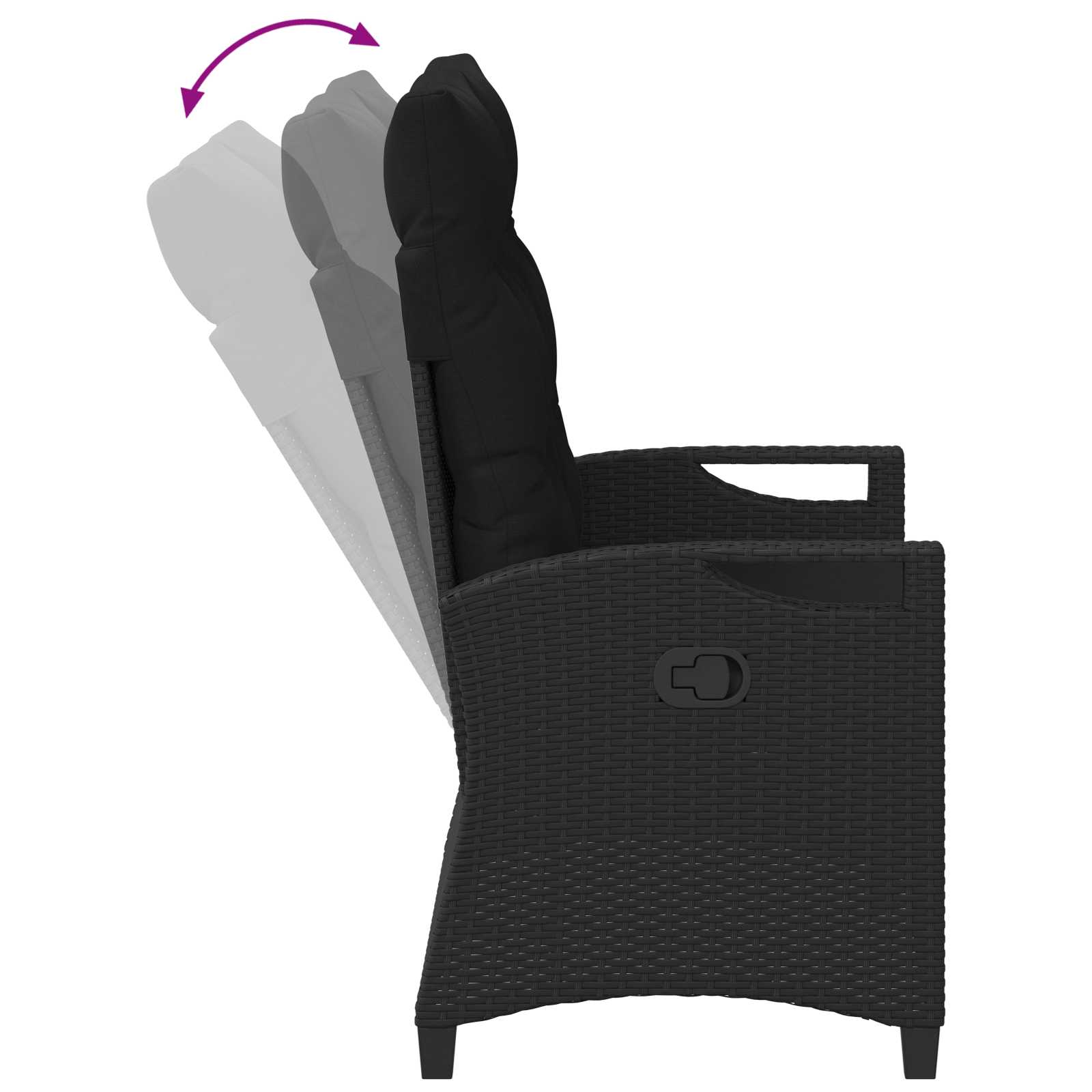 Vrtna klupa s jastukom Crna 105 x 60 x 112 cm Čelik i poliester