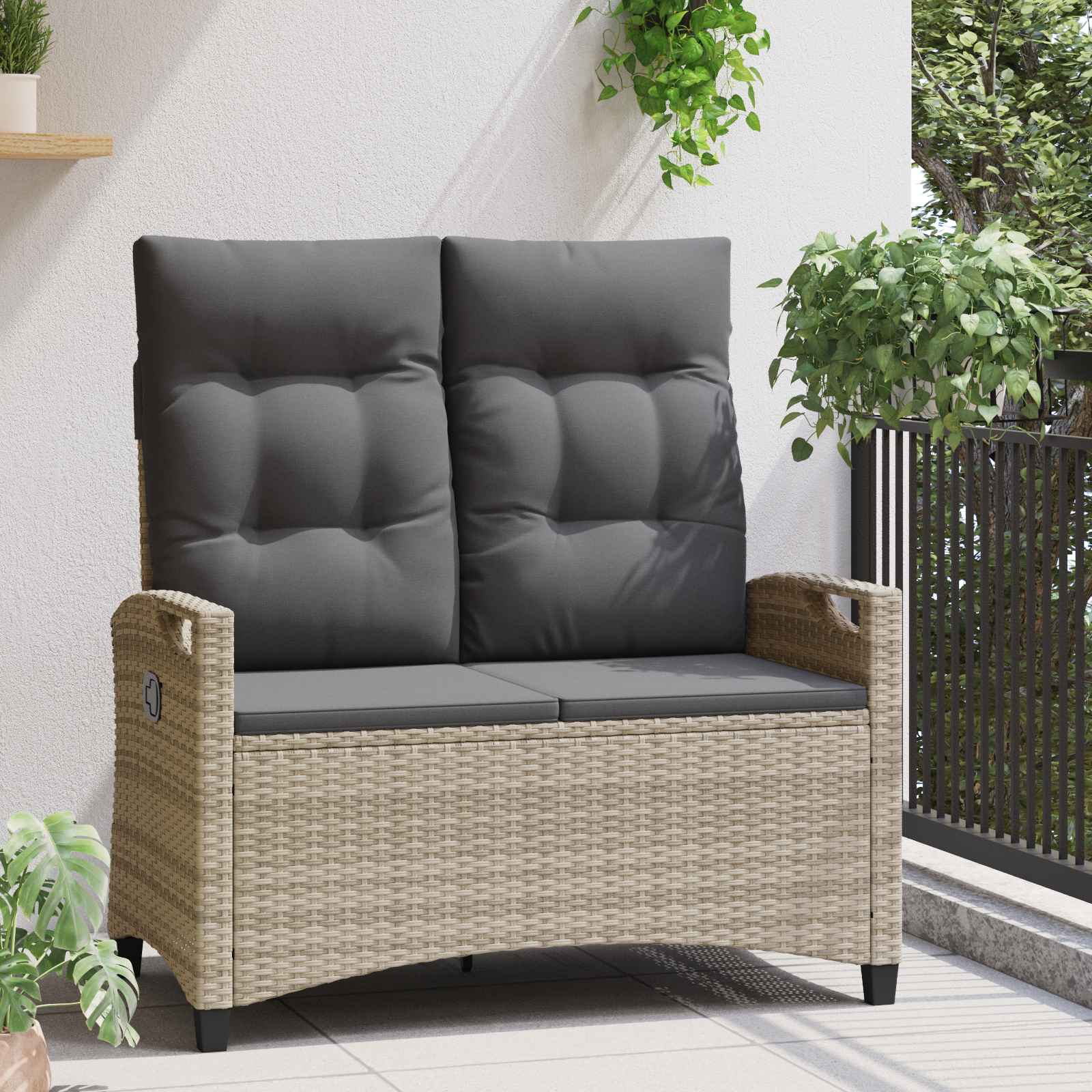 Vrtna klupa s jastukom 105 x 60 x 112 cm čelik