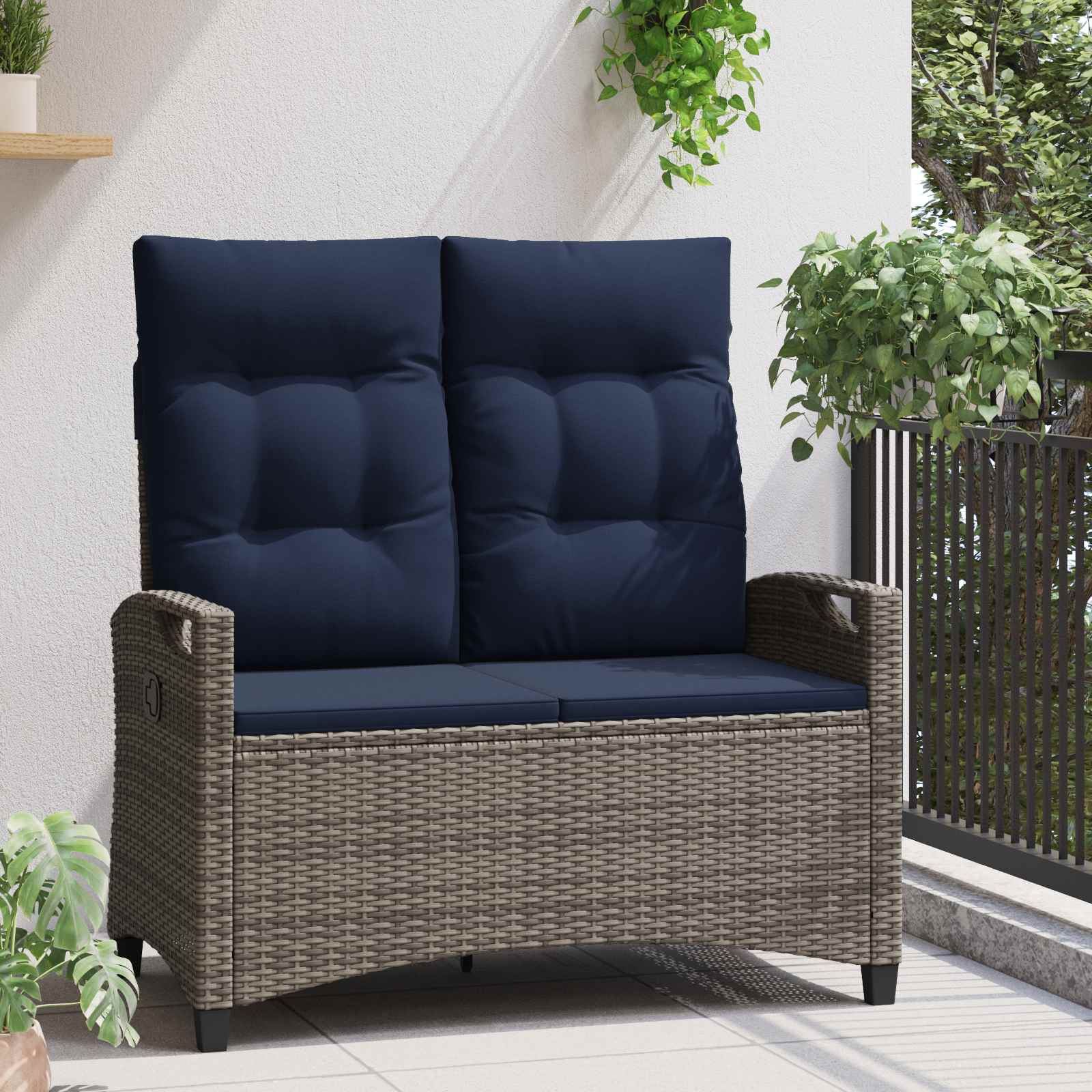 Vrtna klupa s jastukom 105 x 60 x 112 cm čelik