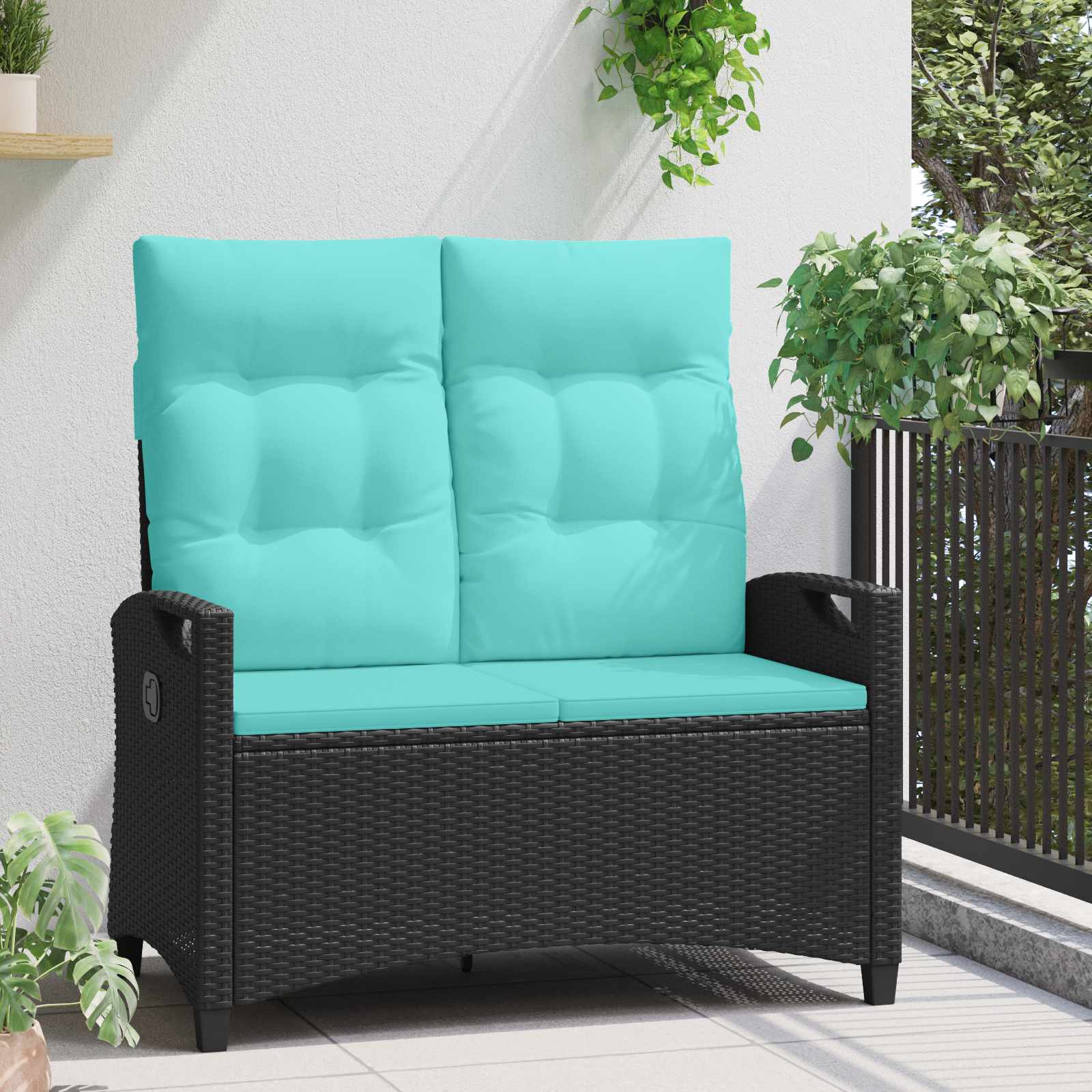 Vrtna klupa s jastukom 105 x 60 x 112 cm čelik