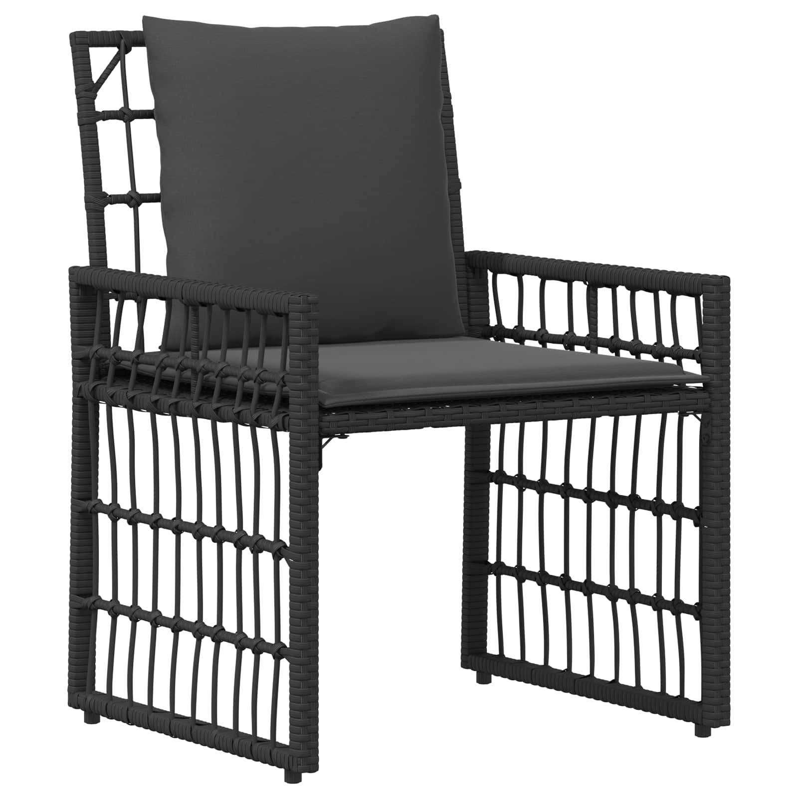 Set vanjskog namještaja 4 pcs Crna i tamno siva