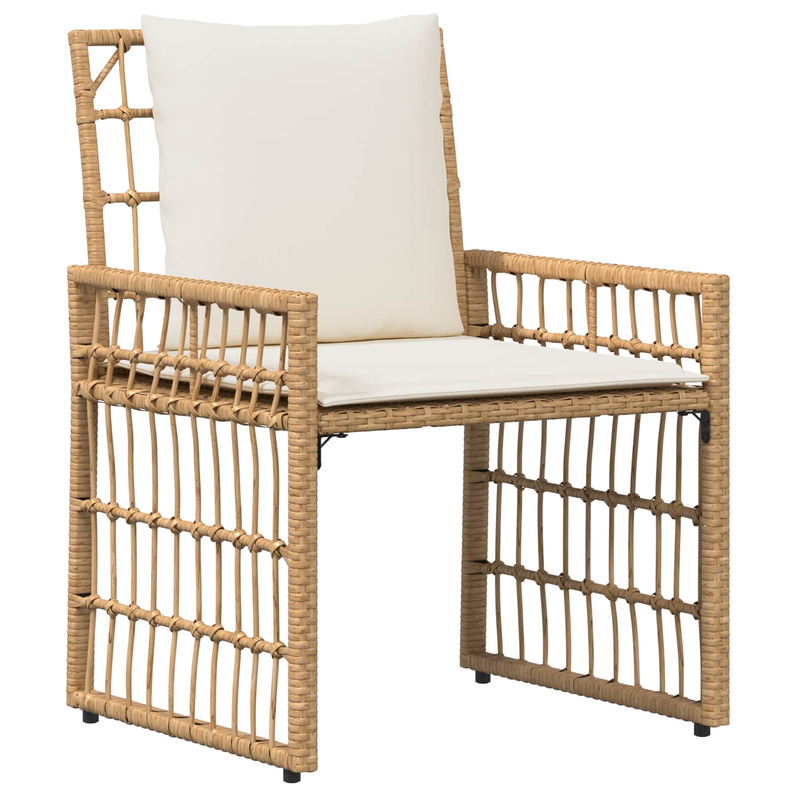 Set vanjskog namještaja 4 pcs Prirodna i krema bijela