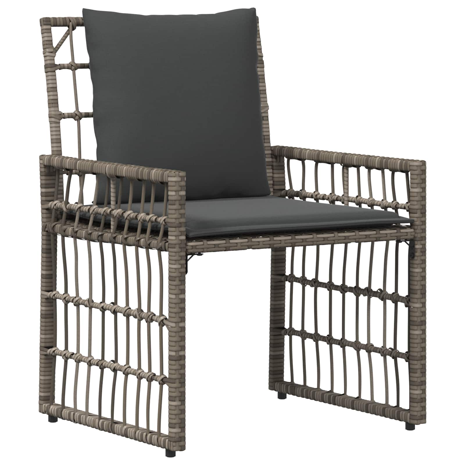 Set vanjskog namještaja 4 pcs Crna i tamno siva